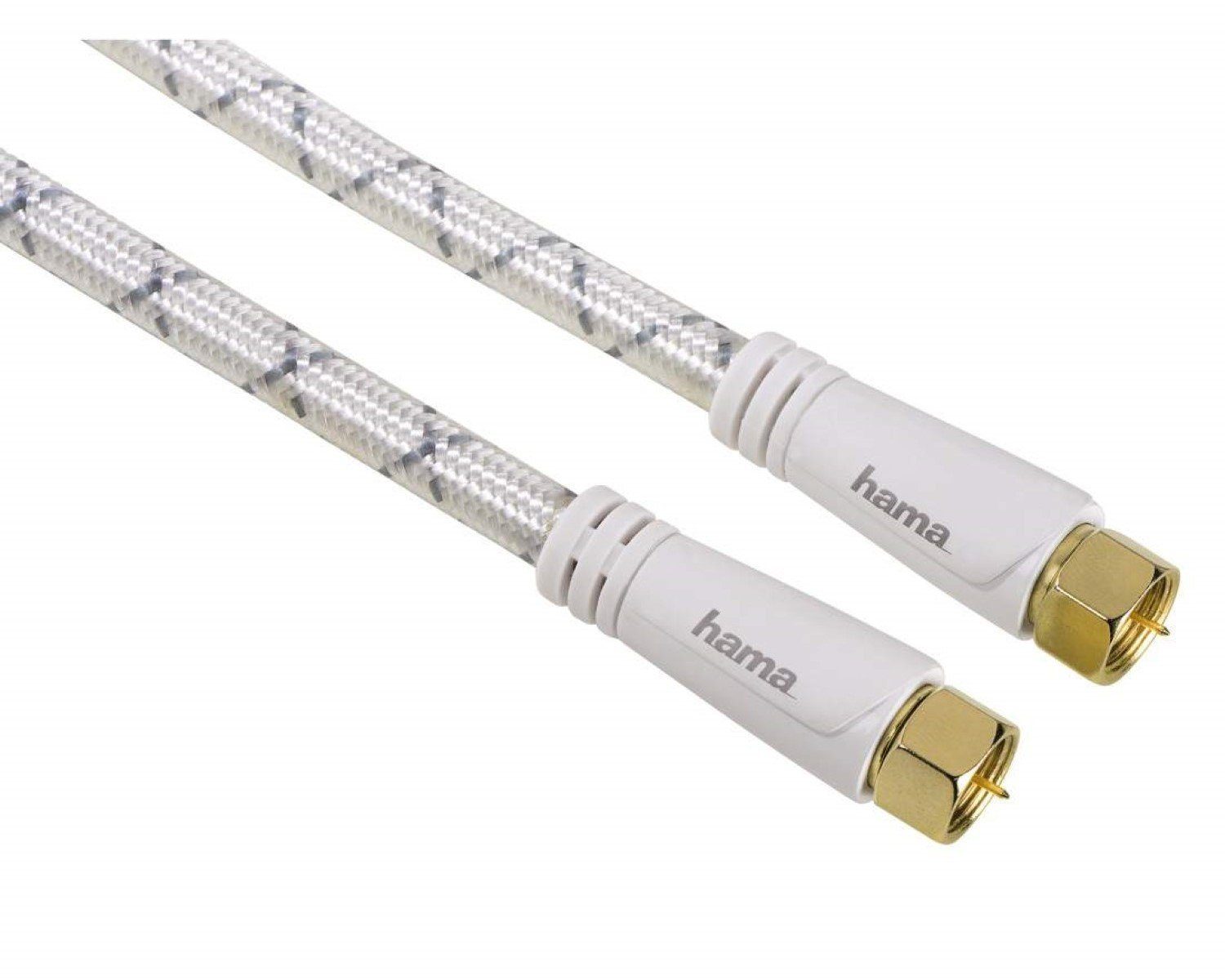 Hama 5m Sat-Kabel 120dB 8K 4K HD TV Antennen-Kabel Weiß Video-Kabel, F-Stecker, Kein (500 cm), 3m TV 8K 4K HDR HD DVB-S2 120 db Koax-Kabel Koaxial-Kabel F-Stecker