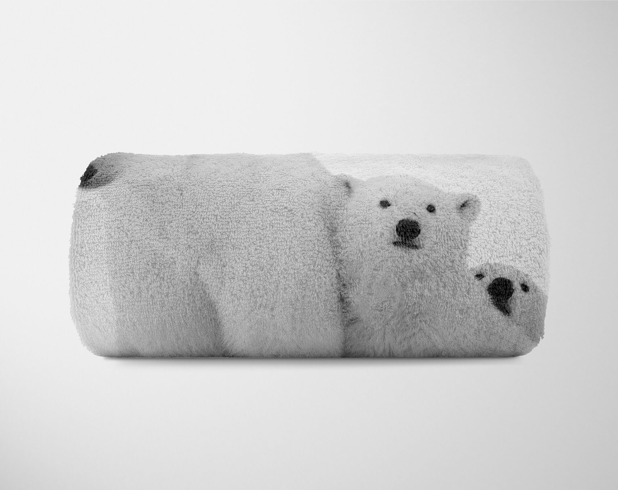 Sinus Art Handtücher Baumwolle-Polyester-Mix (1-St), Saunatuch mit Kuscheldecke Tiermotiv Handtuch Eisbären Handtuch Familie, Strandhandtuch