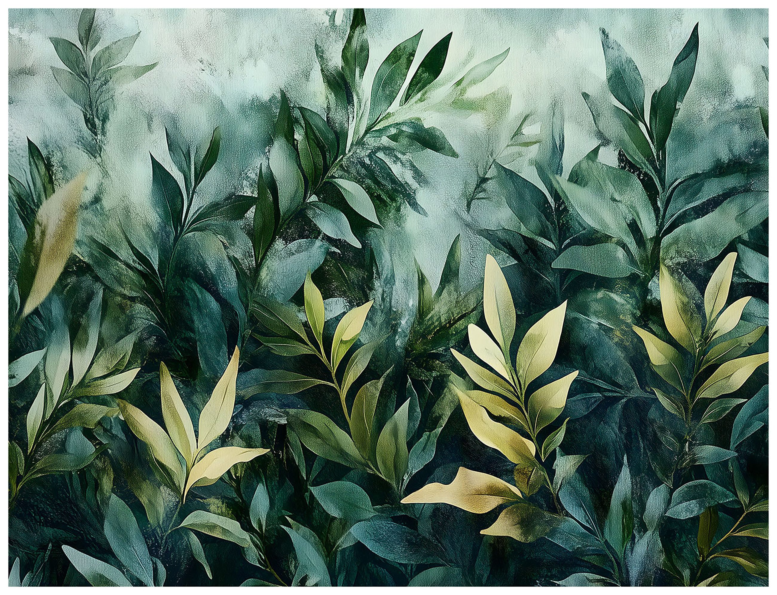 Fototapete Blätter Grün Modern Vlies Tapete Wohnzimmer Schlafzimmer Wandtapete