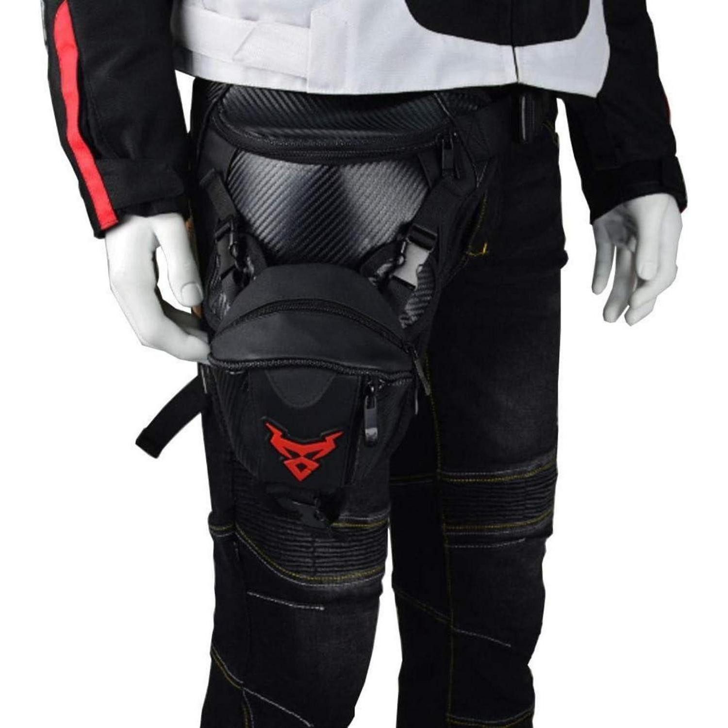 LuxusKollektion Beintasche Beintasche Drop Leg Motorrad Oxford Oberschenkel #11schwarz Rot