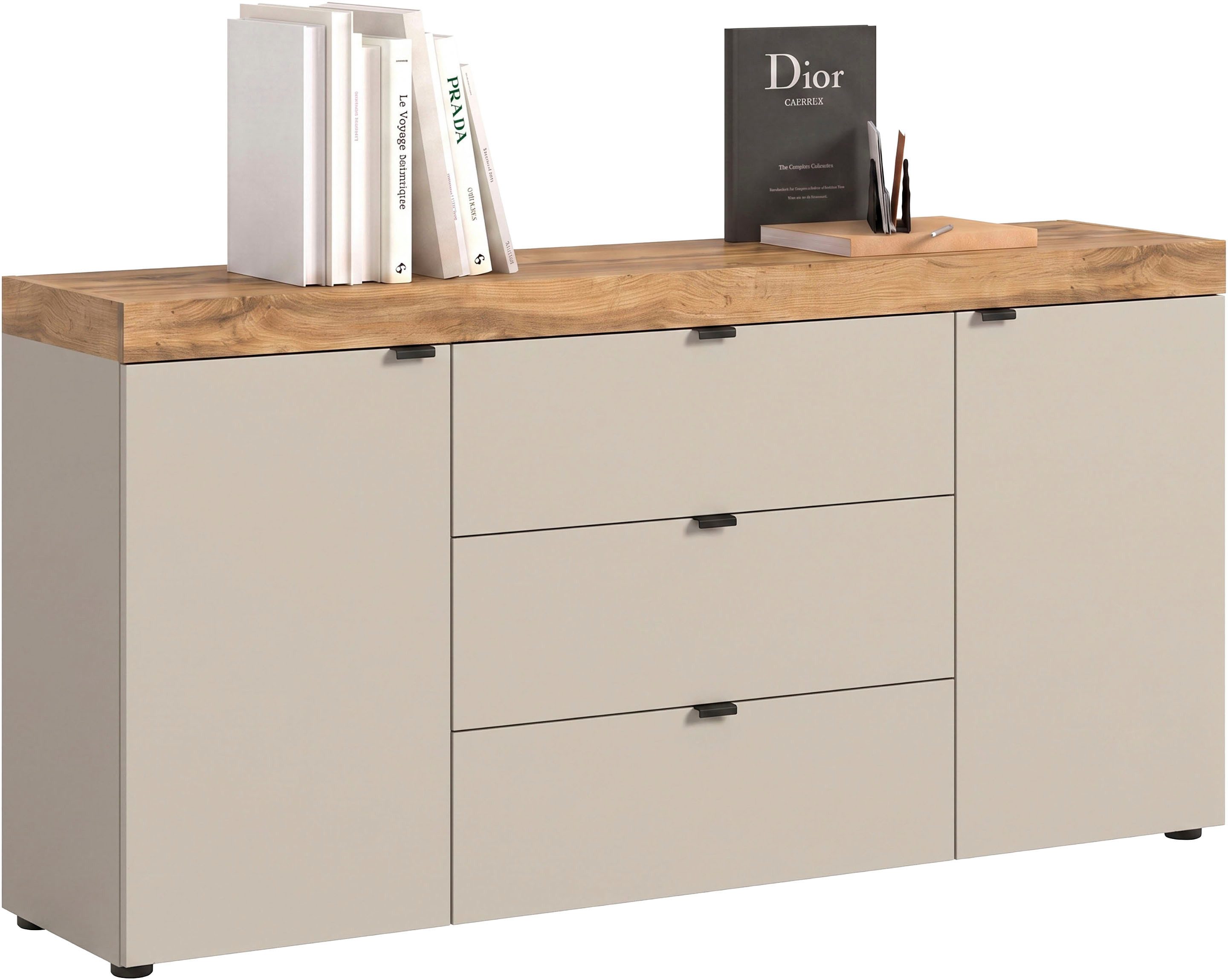 OTTO home Sideboard MAMBO II, Breite 160cm, 2 Türen, 3 Schubkästen, 4 Fächer (1 St., 2-farbige Ausführung, in verschiedenen modernen Trendfarben erhältlich), Kommode, Anrichte, Wohnzimmer, Schlafzimmer