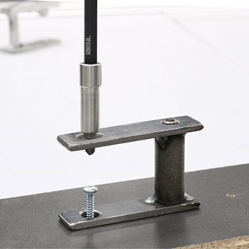 Triuso Bithalter Bitadapter magnetisch 150 mm 1/4" extra lang Sechskantschaft, (mit abnehmbarem Tiefenstop), ideal für Span- und Dämmplatten sowie Gipskarton