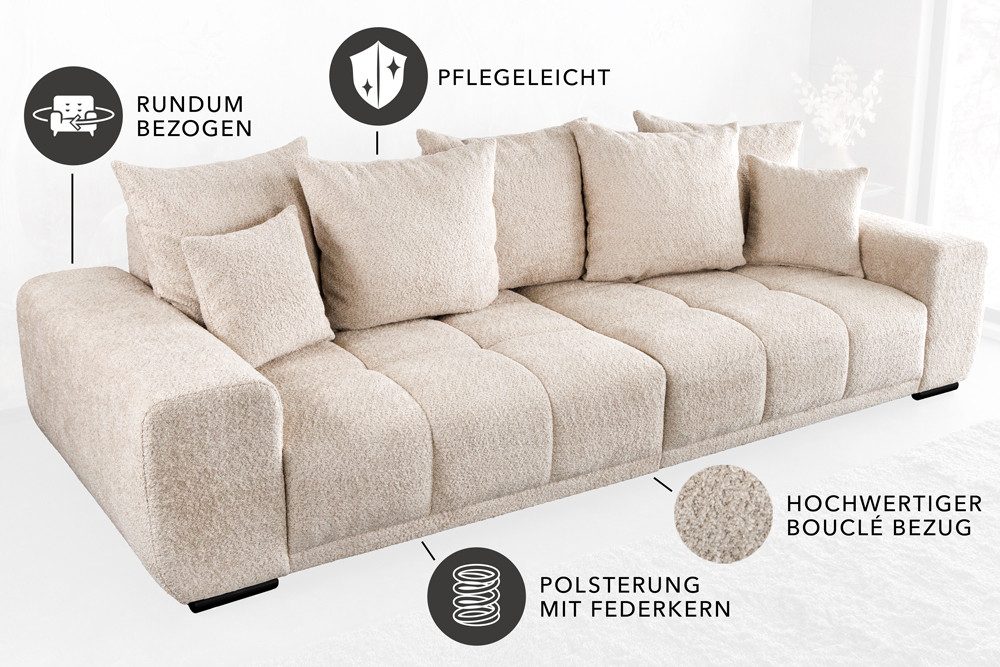 riess-ambiente Big-Sofa ELEGANCIA 285cm champagner beige, Einzelartikel