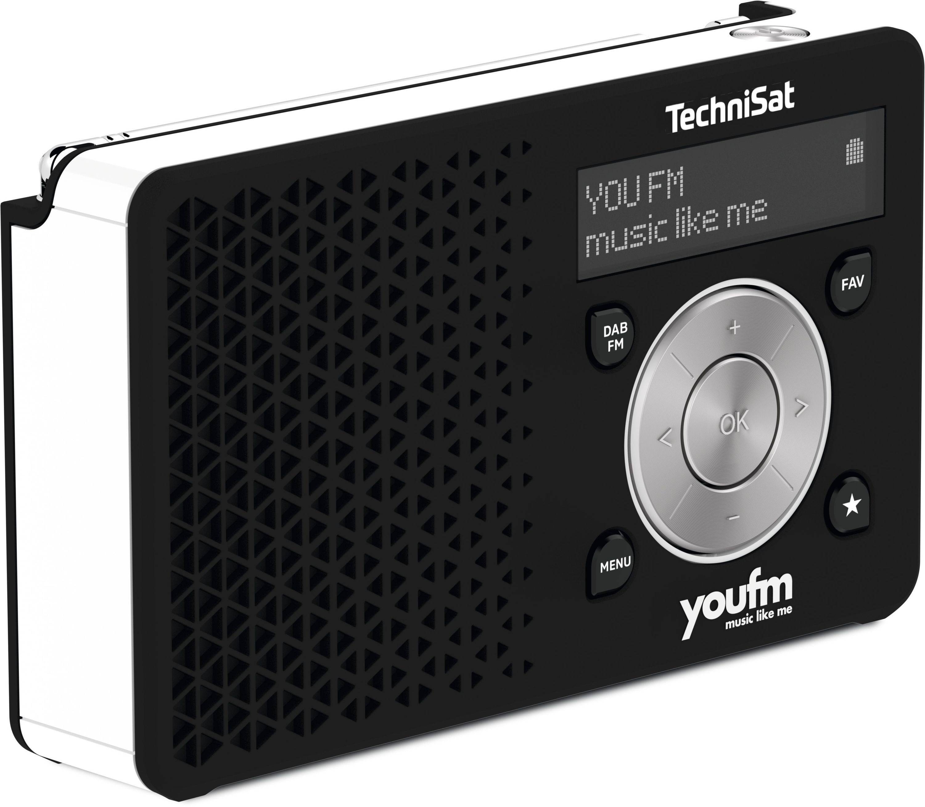 TechniSat DIGITRADIO 1 youfm Edition Digitalradio (DAB) (Digitalradio (DAB), FM-Tuner mit RDS, 1 W, youfm-Direktwahltaste, bis zu 10 Stunden Akkulaufzeit, OLED-Display)