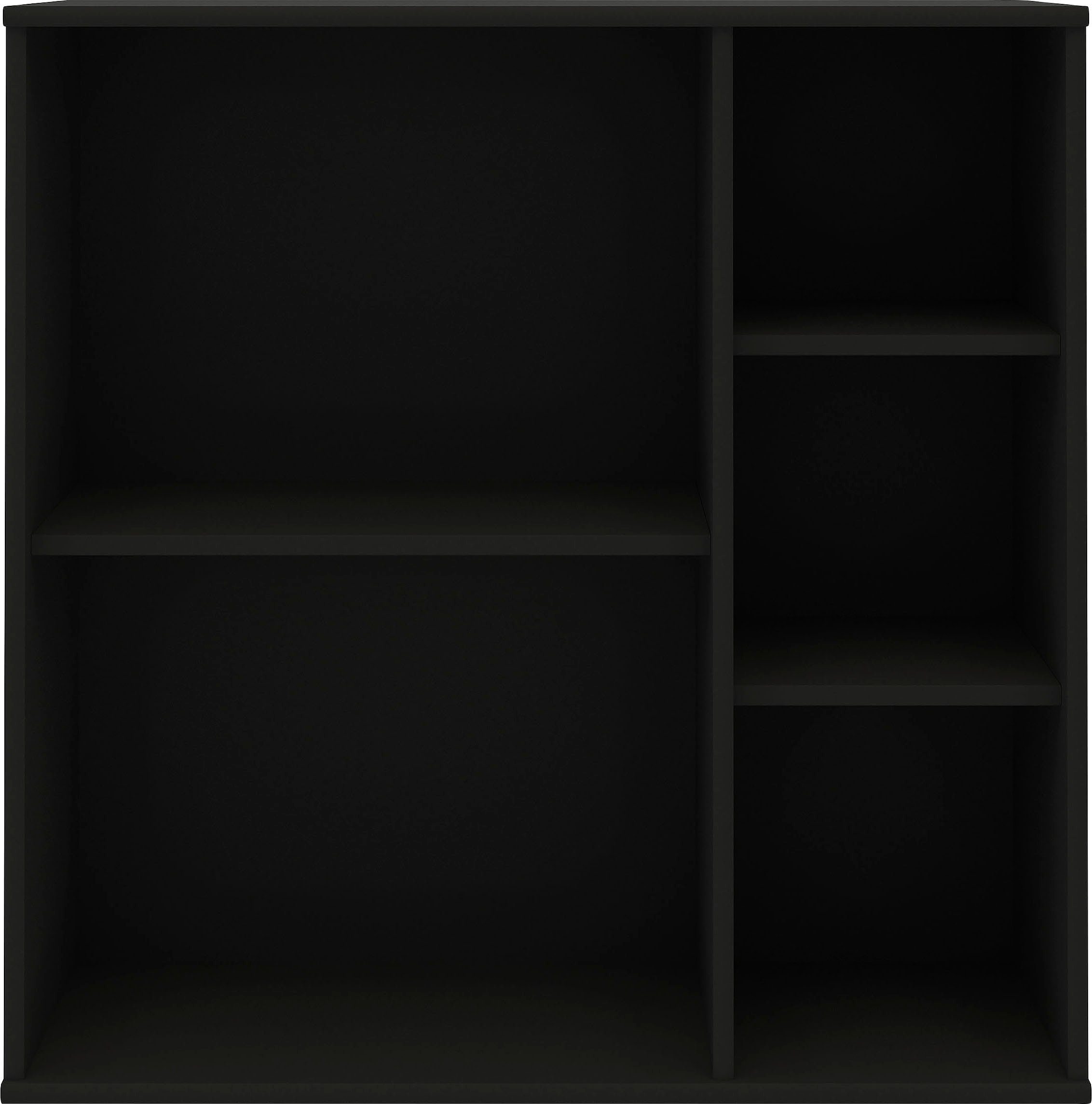 asym.,Wandmontage/Freistehend, Furniture Mistral Kubus Hammel | Schwarz Wandregal, T:32,5 Bücherregal 1-tlg., 029, Hängeregal, Schwarz Designmöbel cm. anpassungsbar Hochwertig