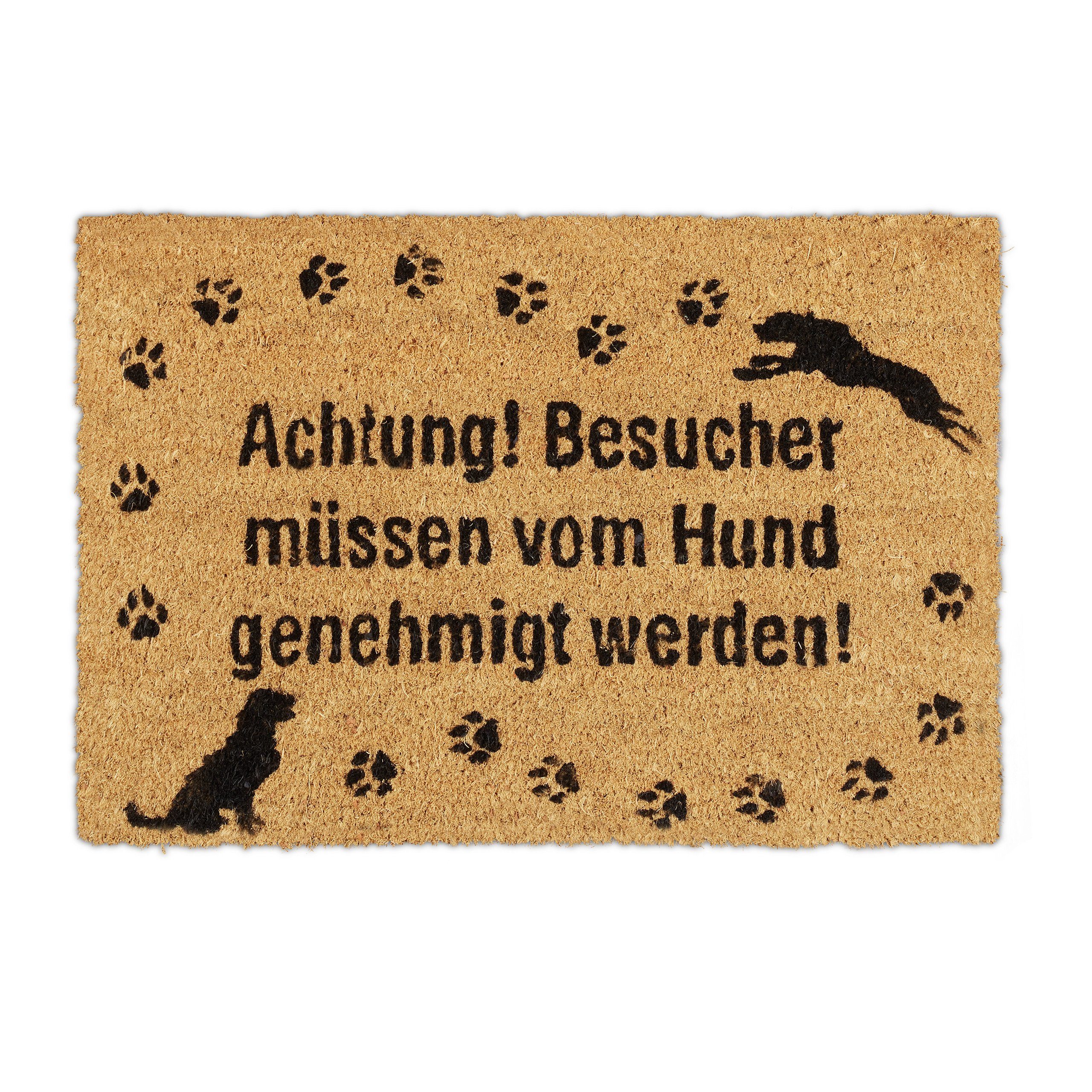 relaxdays Fußmatte Kokos Hund, Höhe: 15 günstig online kaufen