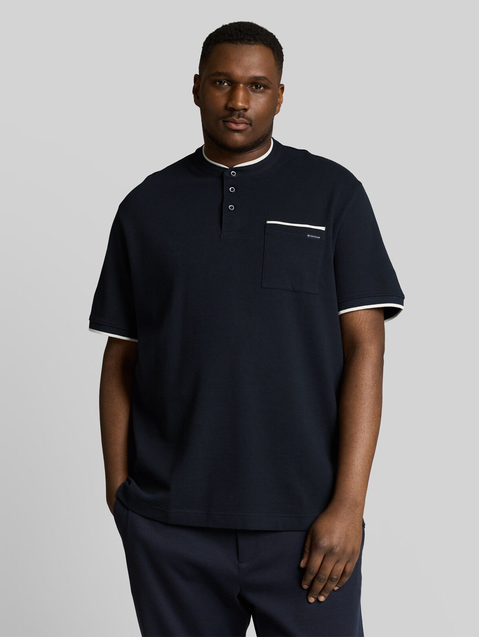 TOM TAILOR PLUS Poloshirt Poloshirts Plus Size - Poloshirt mit Brusttasche