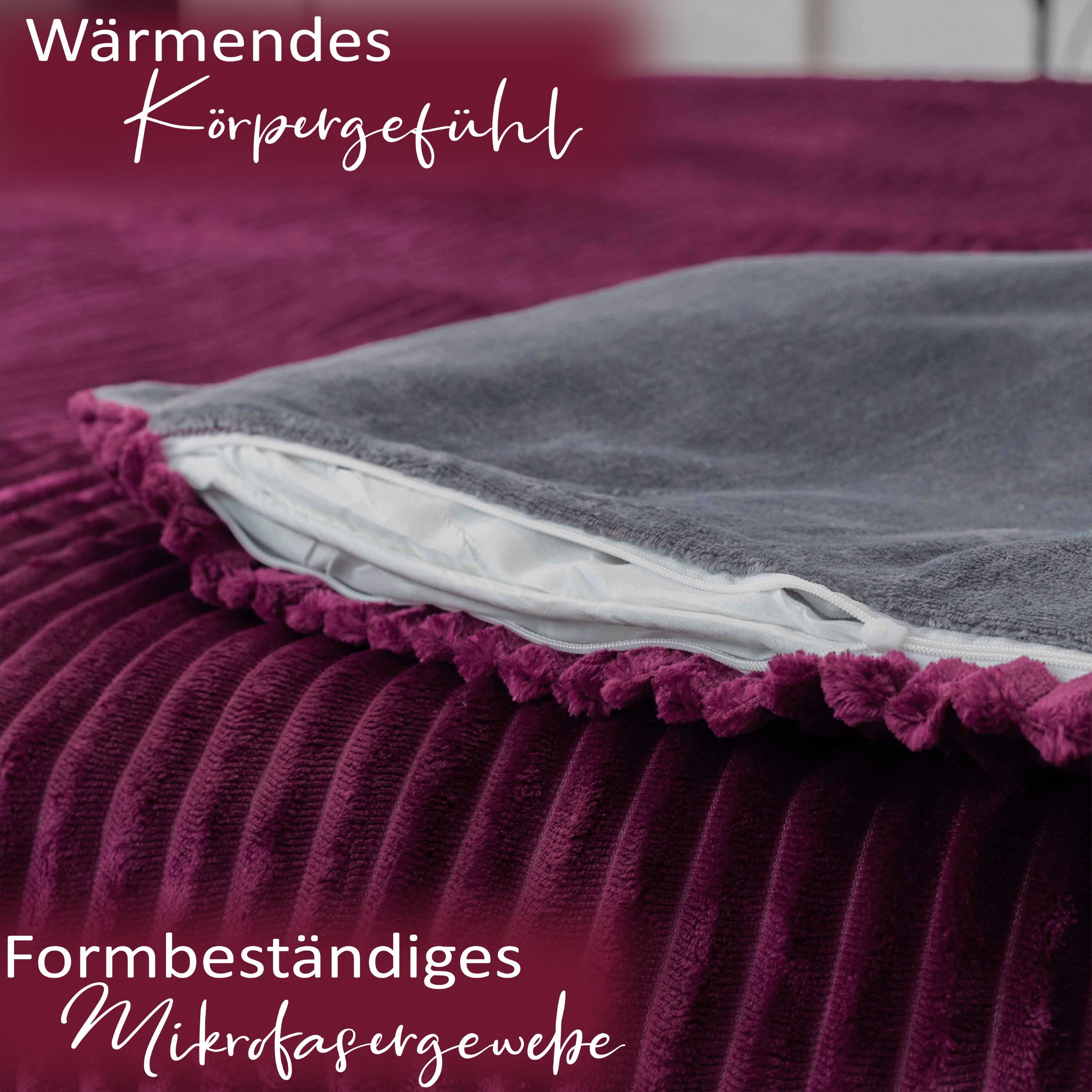 Leonado Vicenti Bettwäsche Teddyplüsch Cord Optik, Fleece, 3 teilig, extra warm und kuschelig, Winterbettwäsche Cashmere Touch