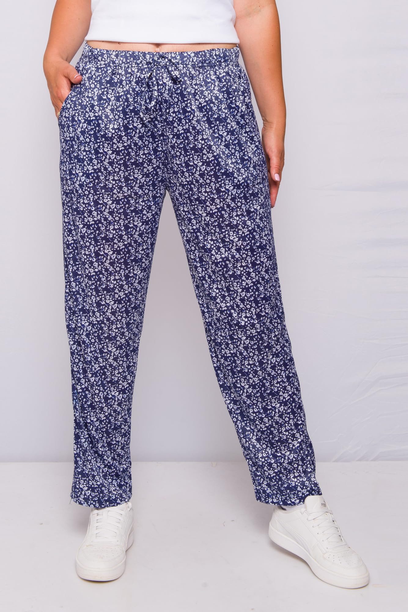 Kendindza Collection Strandhose Damen Sommerhose leicht lang Lutig Gemuster günstig online kaufen