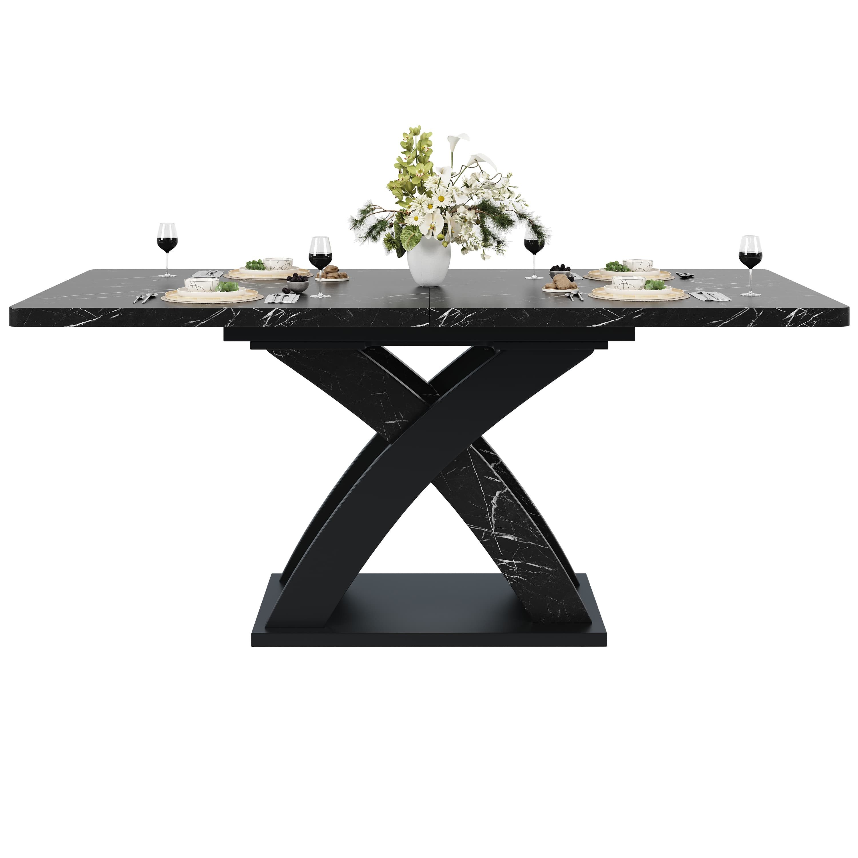 ANYSUN Esstisch Wohnzimmertisch Küchentisch Teleskop-Esstisch für 4–6 Personen (Set, 1 Tisch), Breite 120-160 cm