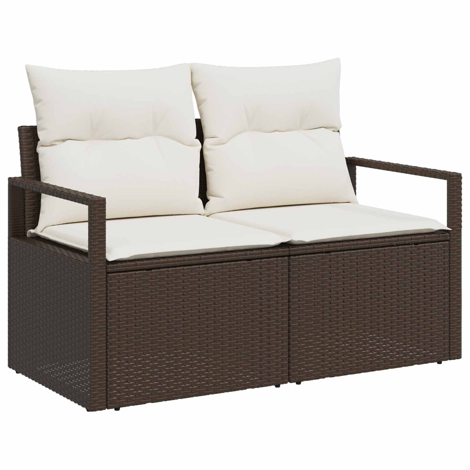 vidaXL Loungesofa Garten-Sofa mit Kissen 120 x 62 x 69 cm Poly-Rattan, 1 Teile