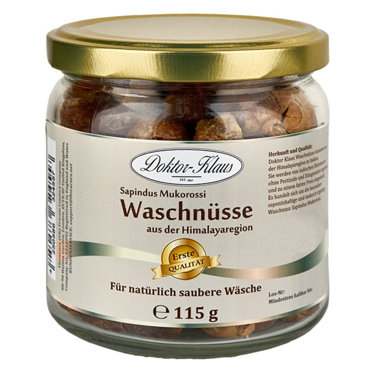 Doktor-Klaus Filtersubstrat ® Waschnüsse im Glas 115g