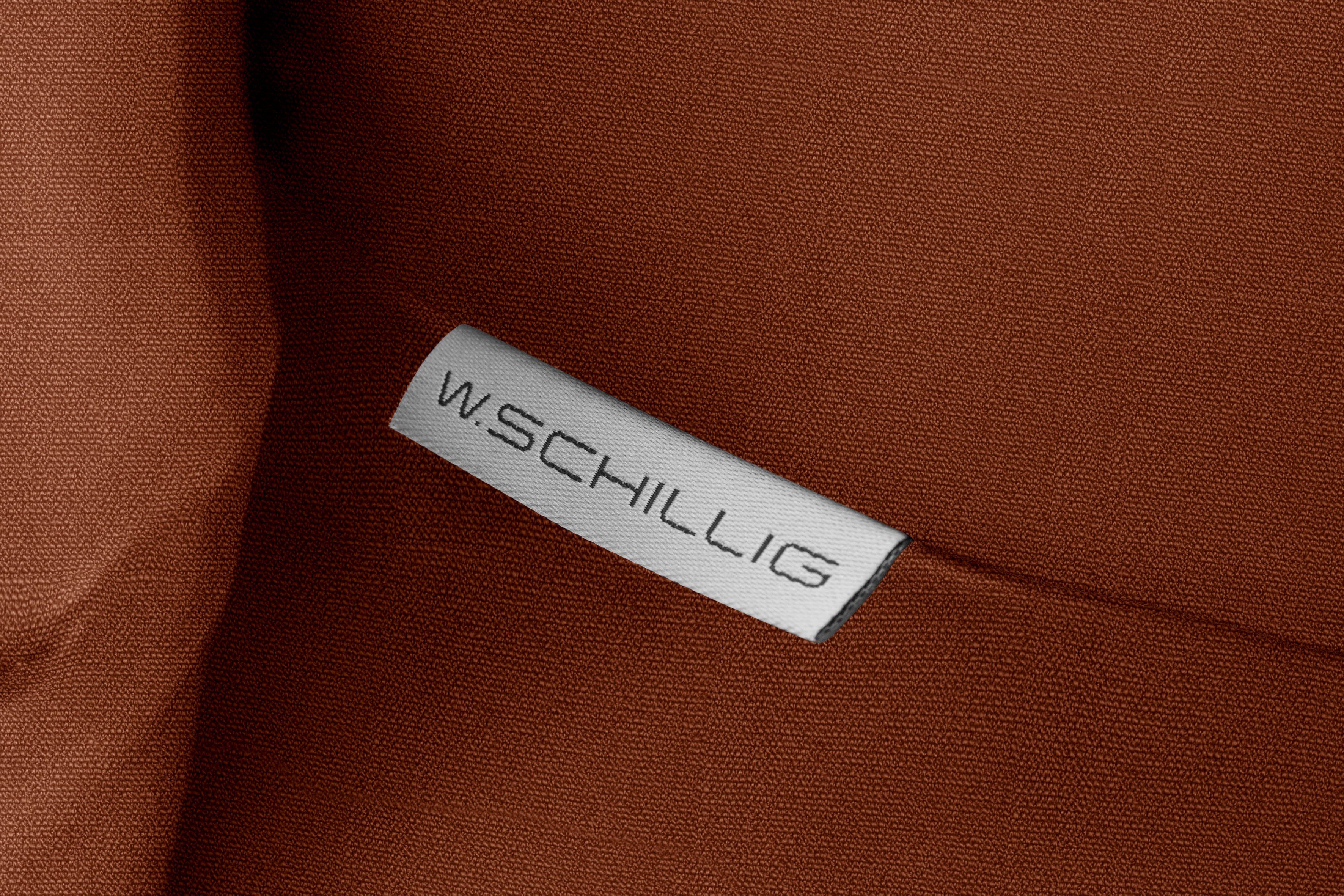 W.SCHILLIG 2,5-Sitzer Chrom in sherry, Metallfüße glänzend, Breite Kopfstützenverstellung, cm 234