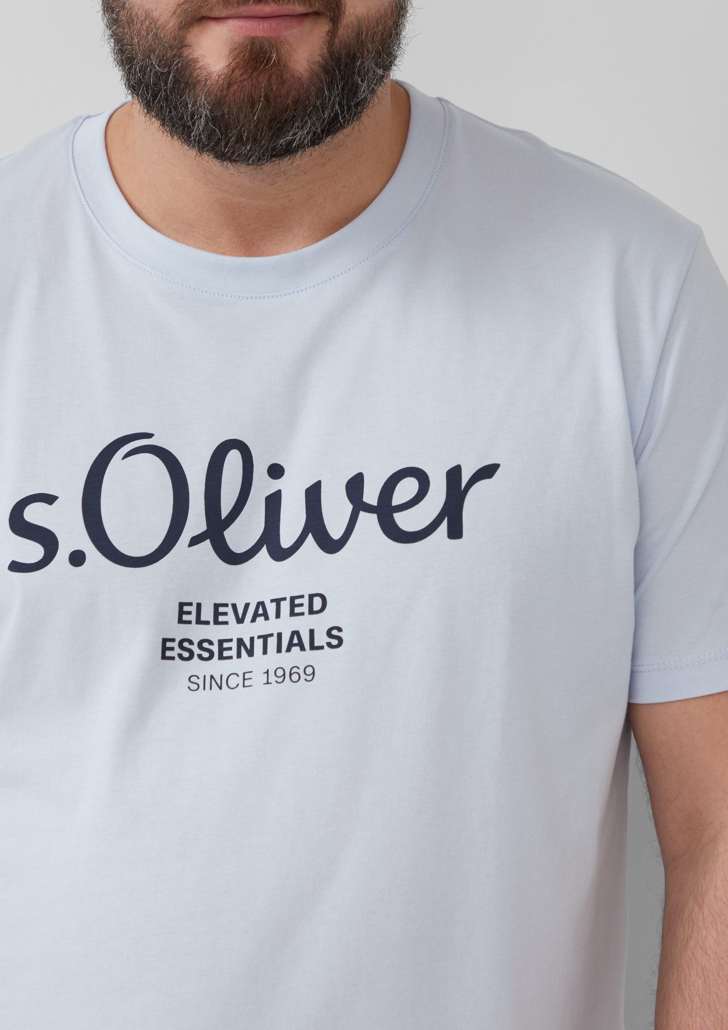 s.Oliver Kurzarmshirt Baumwoll-T-Shirt mit Logo-Print günstig online kaufen
