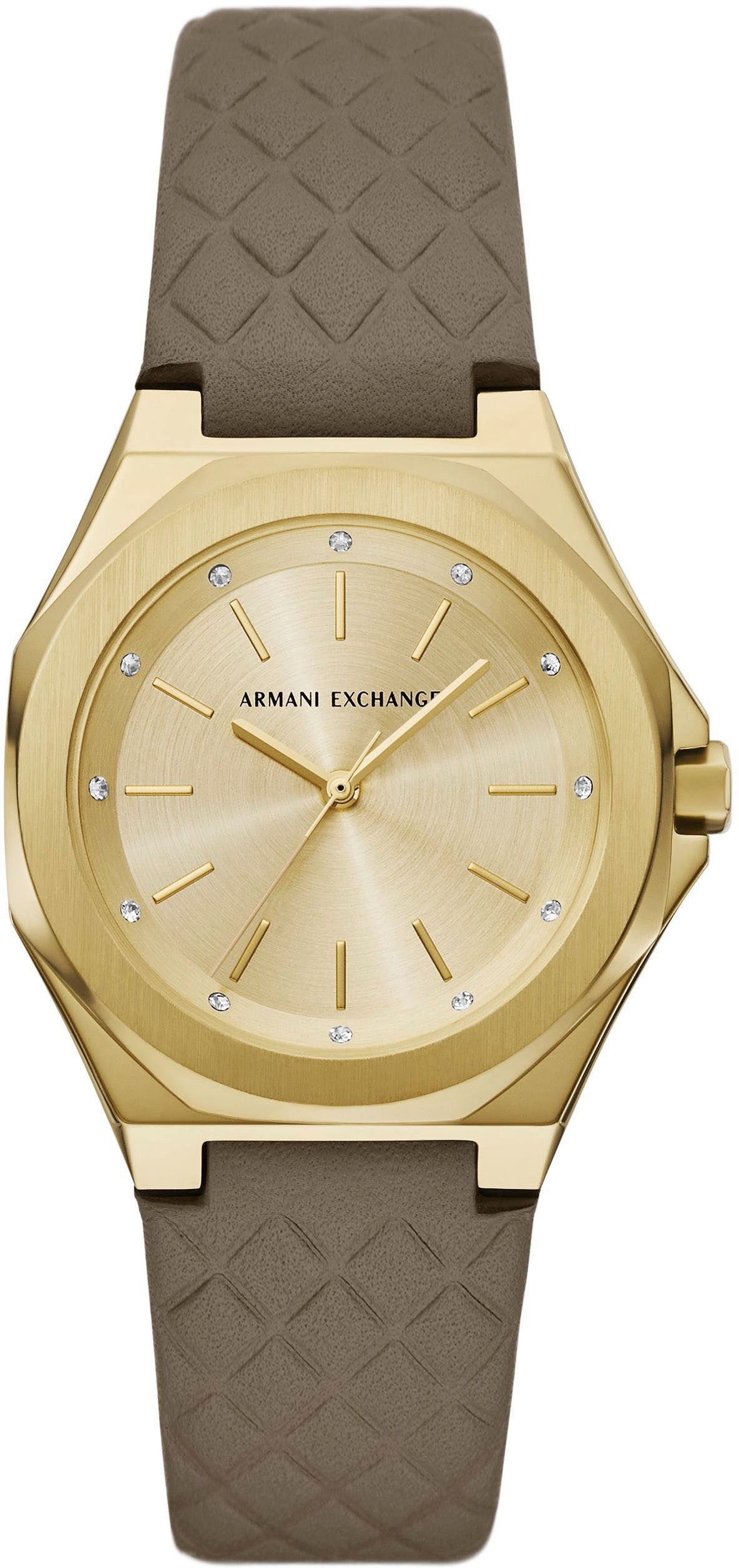 ARMANI EXCHANGE Quarzuhr AX4617, Armbanduhr, Damenuhr, Lederarmband, analog günstig online kaufen