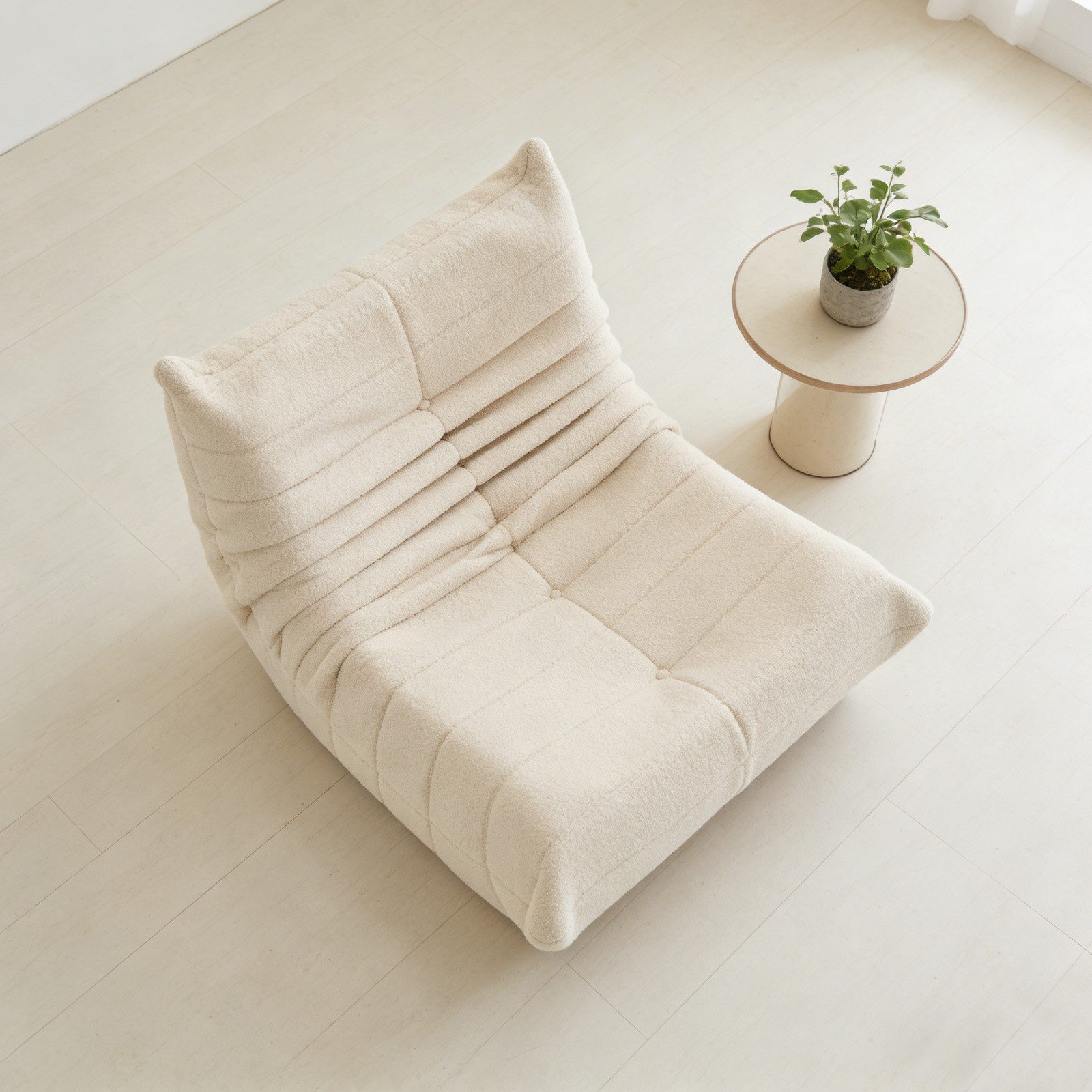 REDOM Sofa Sitzsack, Einzelsofa, Wohnzimmer Sofa, Interne rahmenlose Struktur, Teddyfleece+Schaumstoff mit hoher Dichte 1 Teile