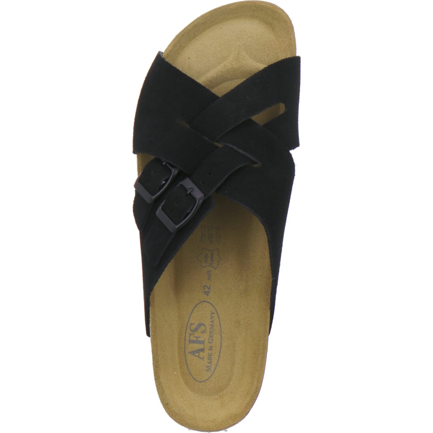 AFS-Schuhe 314297 Kralle Pantolette für Herren mit Fußbett, bequeme Sandalen aus Leder