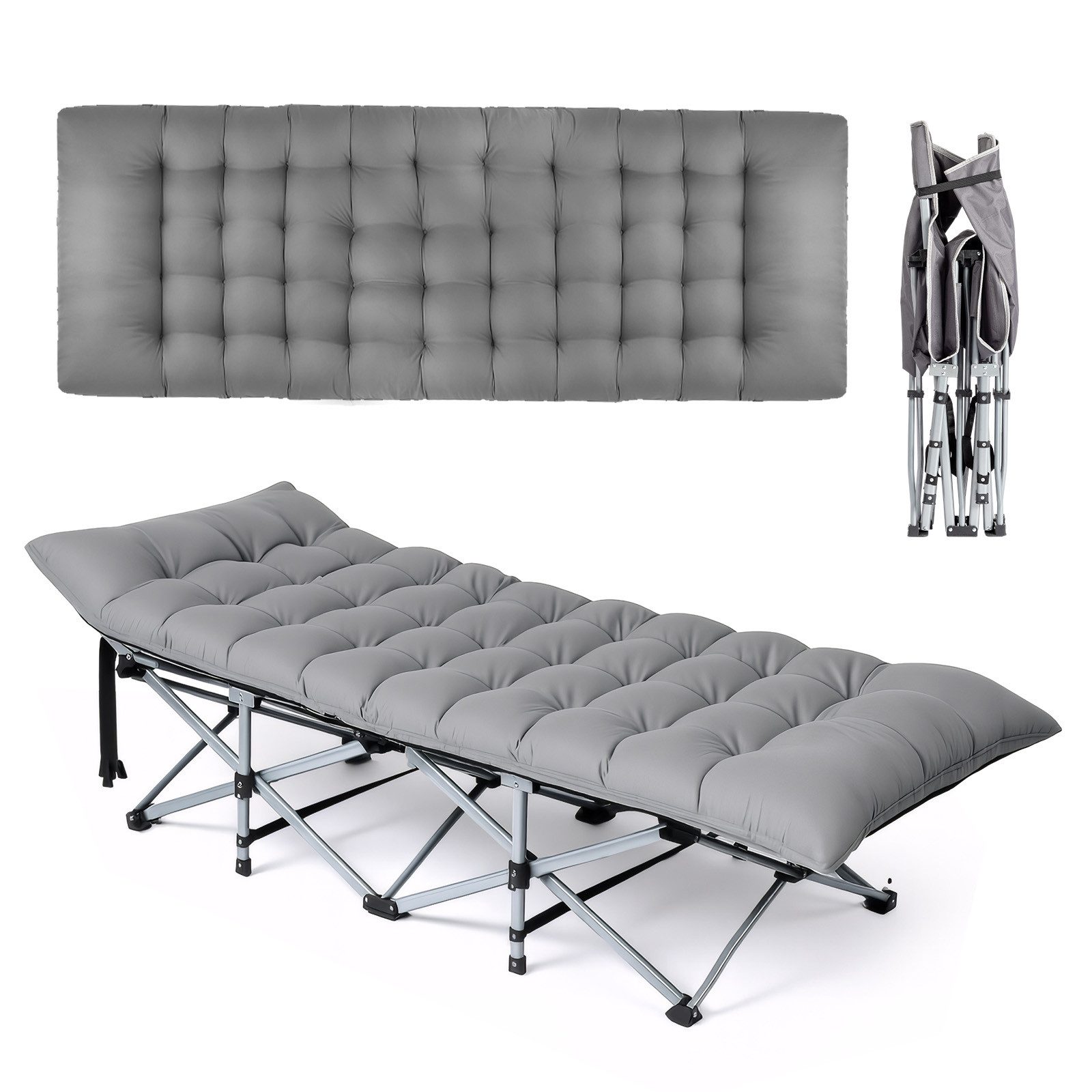 VINGLI Feldbett klappbar mit Matratze – Campingbett aus 600D Oxford Klappli günstig online kaufen