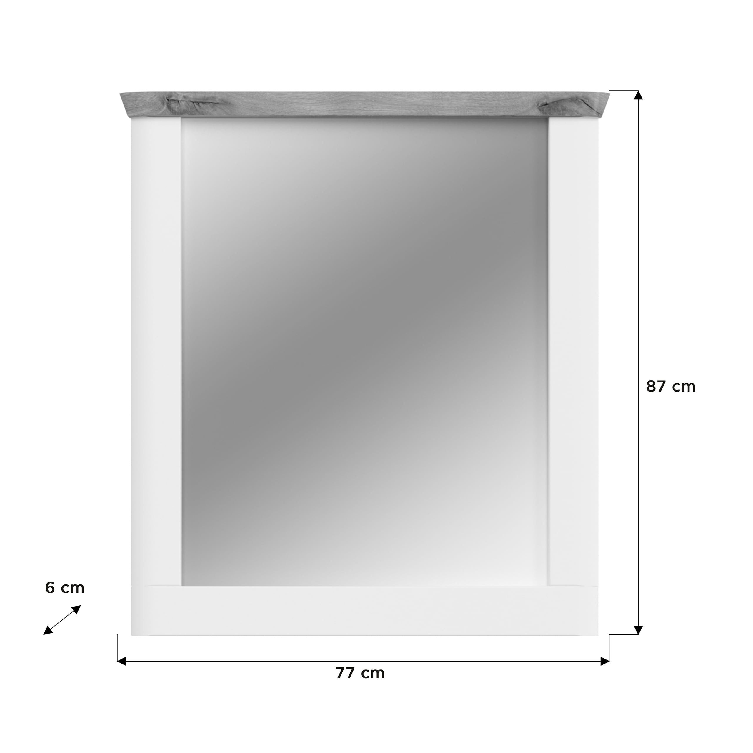 Newroom Spiegel weiß NB 79 cm, Spiegel weiß NB Spiegelglas Modern Schminkspiegel Frisierspiegel Flur