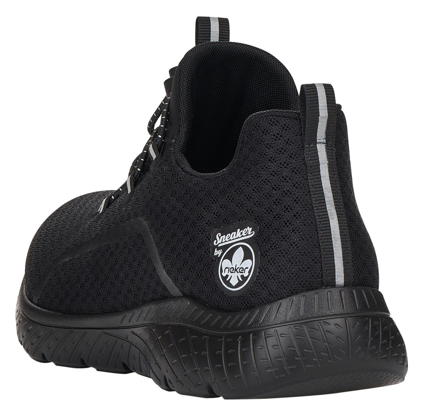 einfachem Slip-On mit schwarz Rieker Sneaker Schnellverschluss