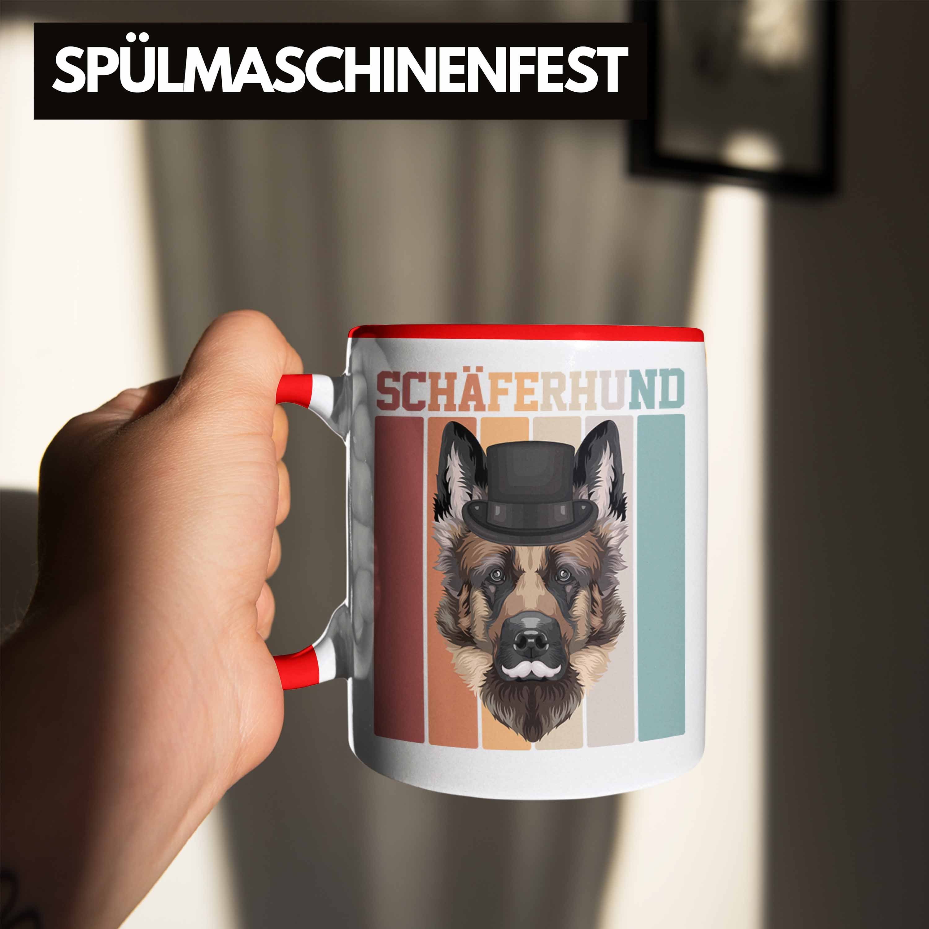Rot Geschenkidee Tasse Schäferhund Geschenk Retro Spruch Lustiger Tasse Besitzer Trendation