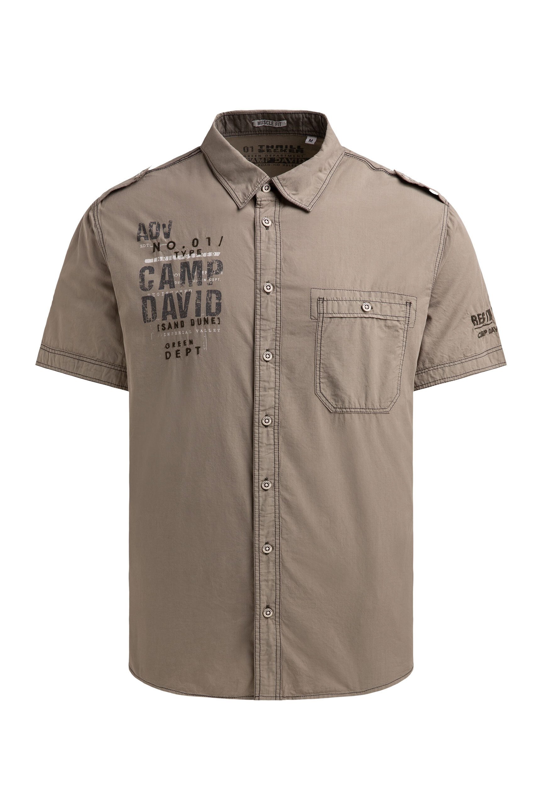 CAMP DAVID Kurzarmhemd mit Kentkragen