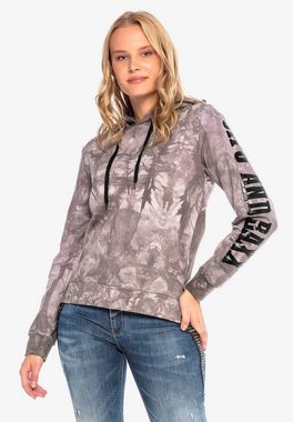 Cipo & Baxx Kapuzensweatshirt mit stylischer Batikmusterung