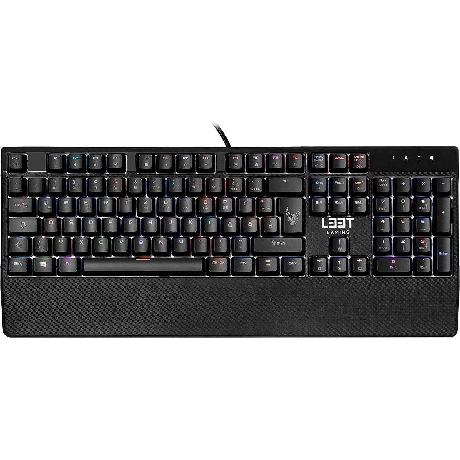 L33T MEGINGJÖRD mechanische Gaming Tastatur mit Beleuchtung Gaming-Tastatur (Gaming Tastatur mit LED Beleuchtung und RGB Beleuchtung)