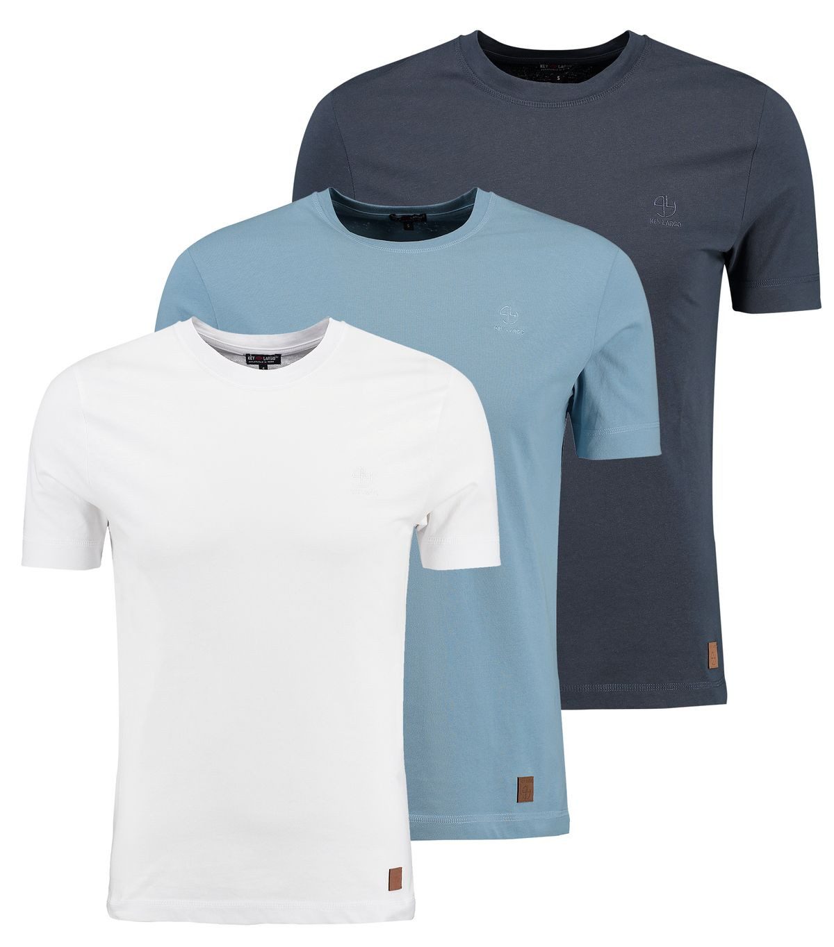 Key Largo T-Shirt MT Pepper round uni Basic Look MT00666 Rundhalsauschnitt unifarben kurzarm slim fit