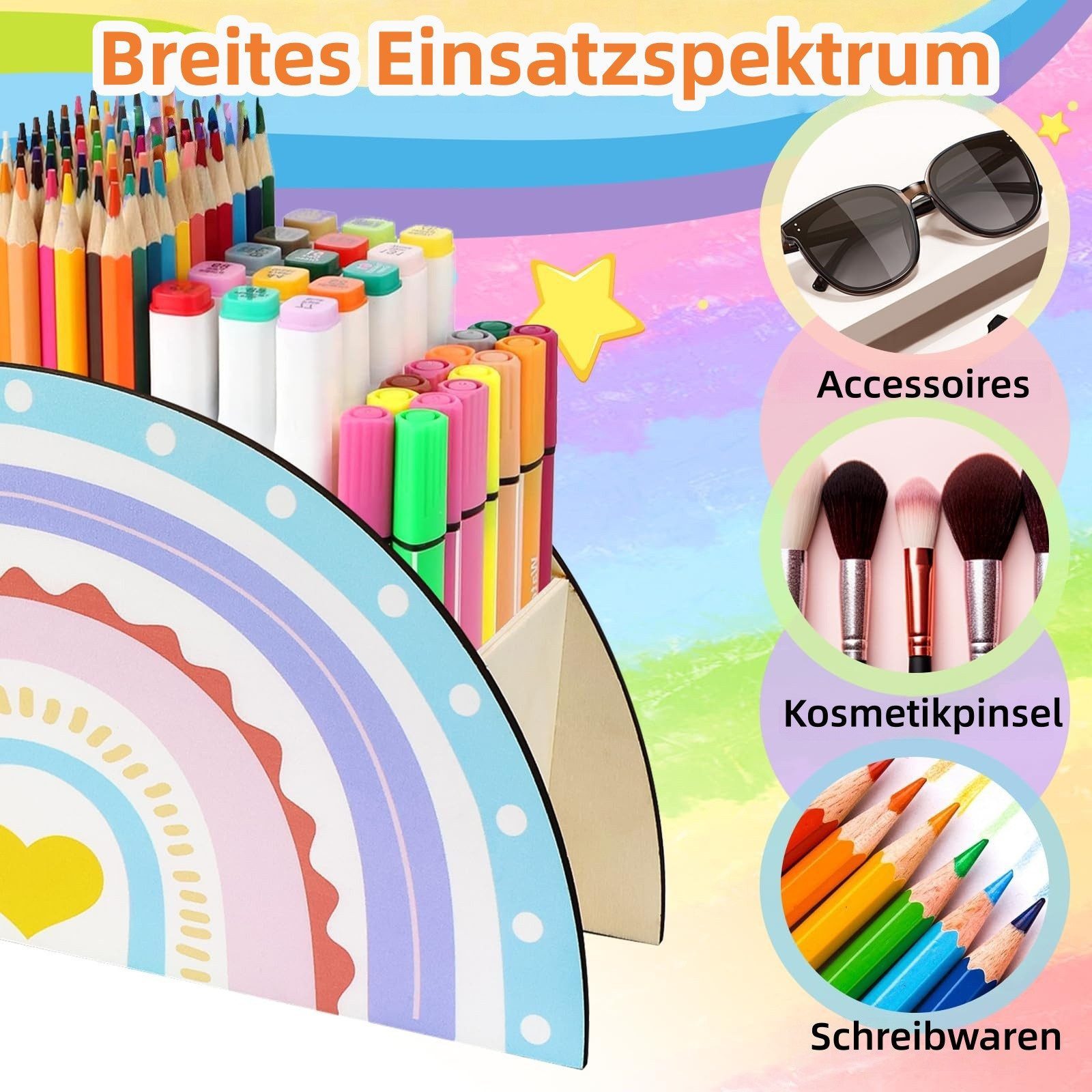 FOUORTUNATE-BEE Organizer Praktisches Kinder-Schreibtisch-Organizer-Set für Stifte und Zubehör, Schreibtisch-Organizer für Kinder – hübsch, funktional und orden – Bild 5 von 5