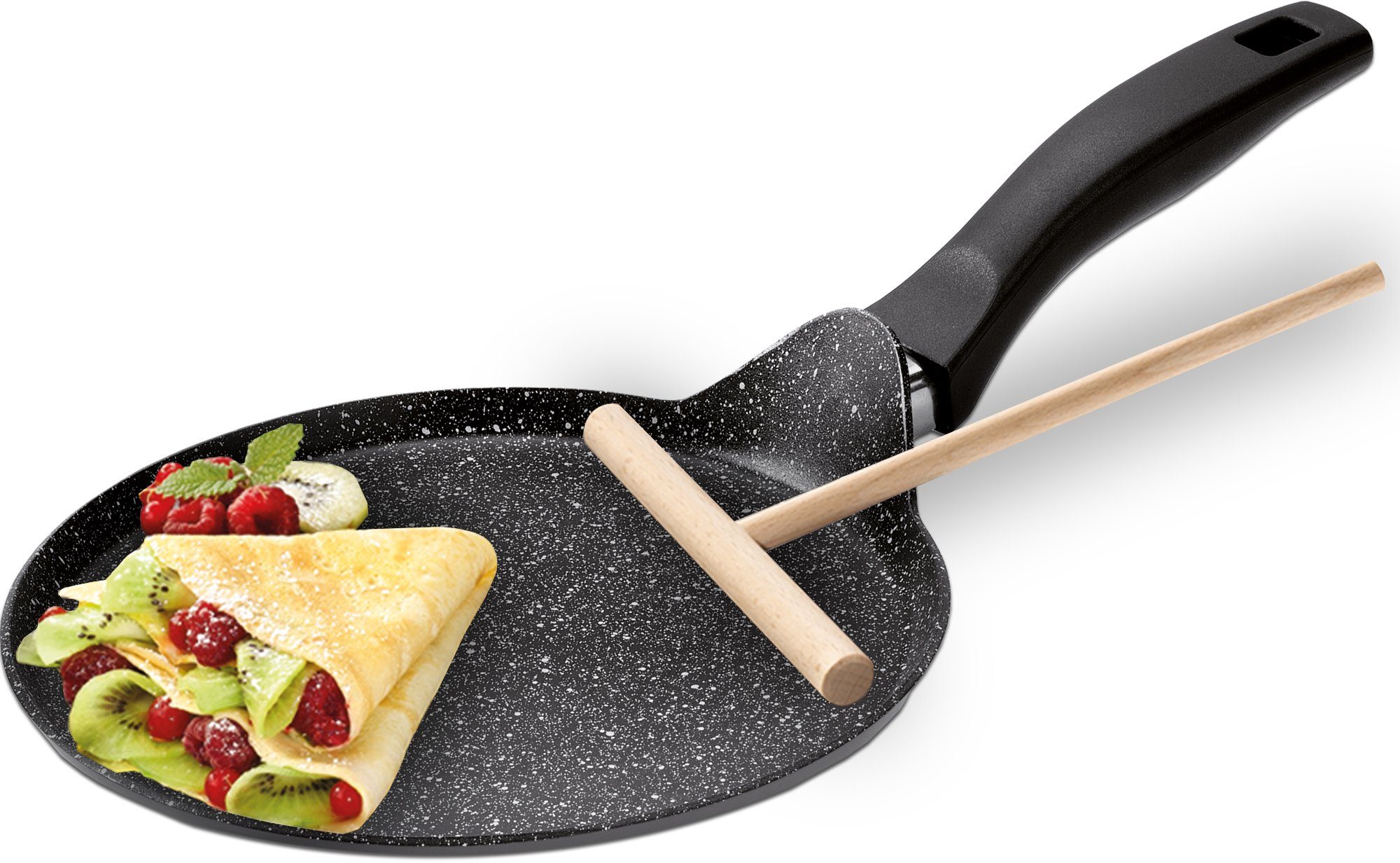 STONELINE Crêpepfanne, Aluminiumguss, Ø 25 cm, Teigverteiler mit Induktion