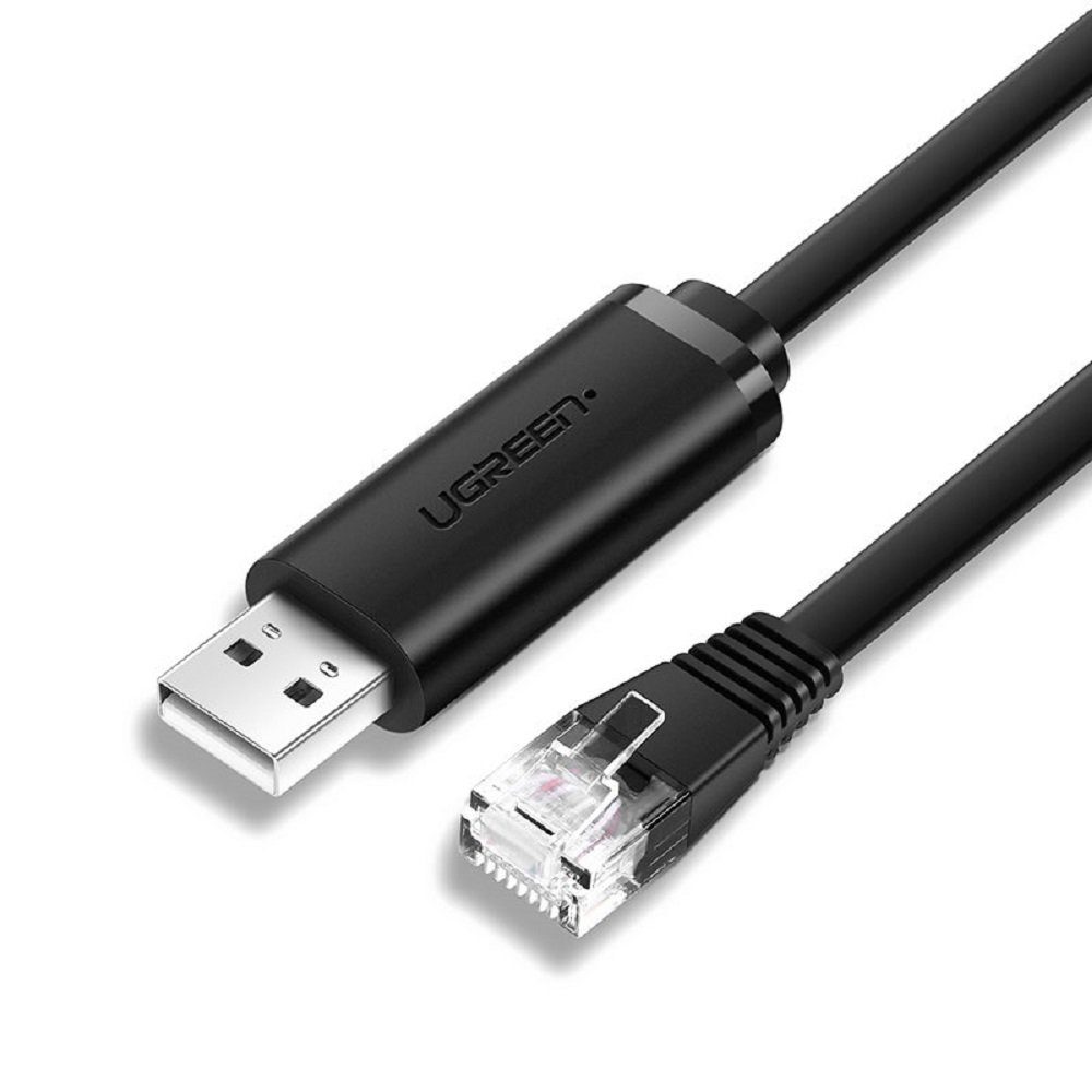 UGREEN Konsolenkabel USB RJ45 1,5m Flat Kabel Adapter Konverter LANKabel