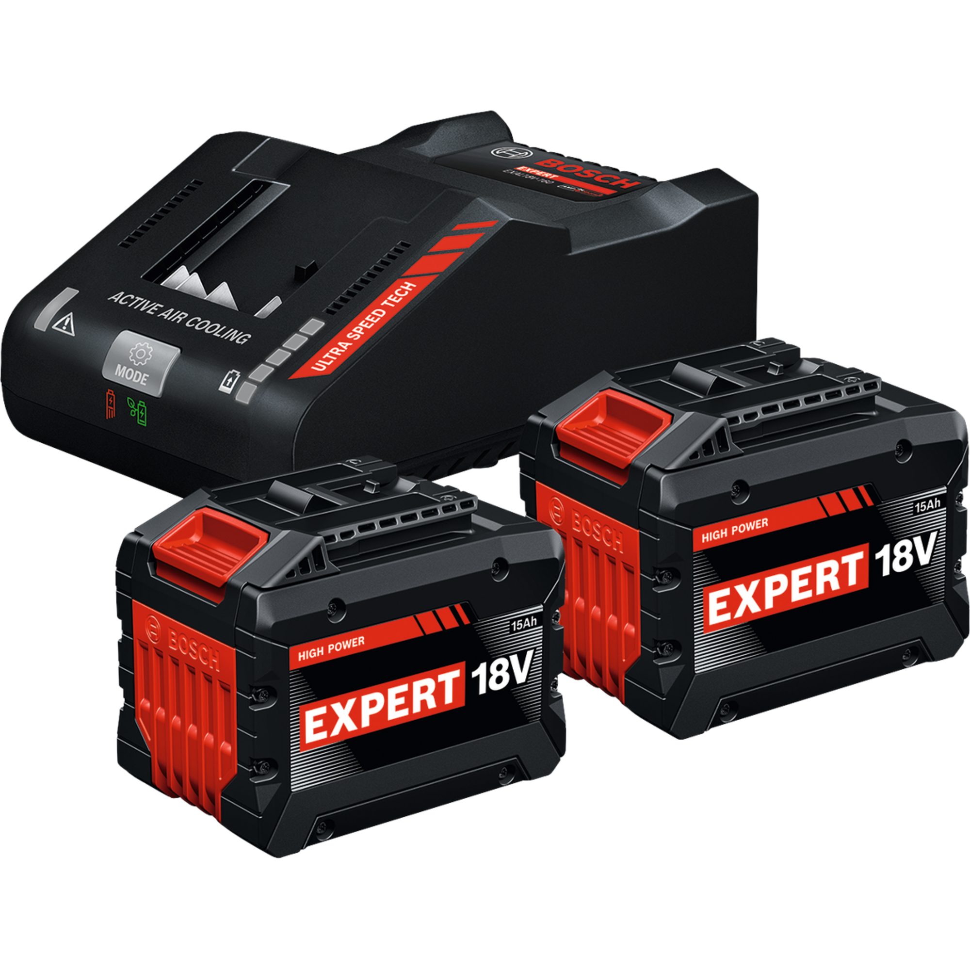 BOSCH Bosch Professional EXPERT Starter-Set 18V, 2x EXBA 18V-150 + Ladegerät Akku