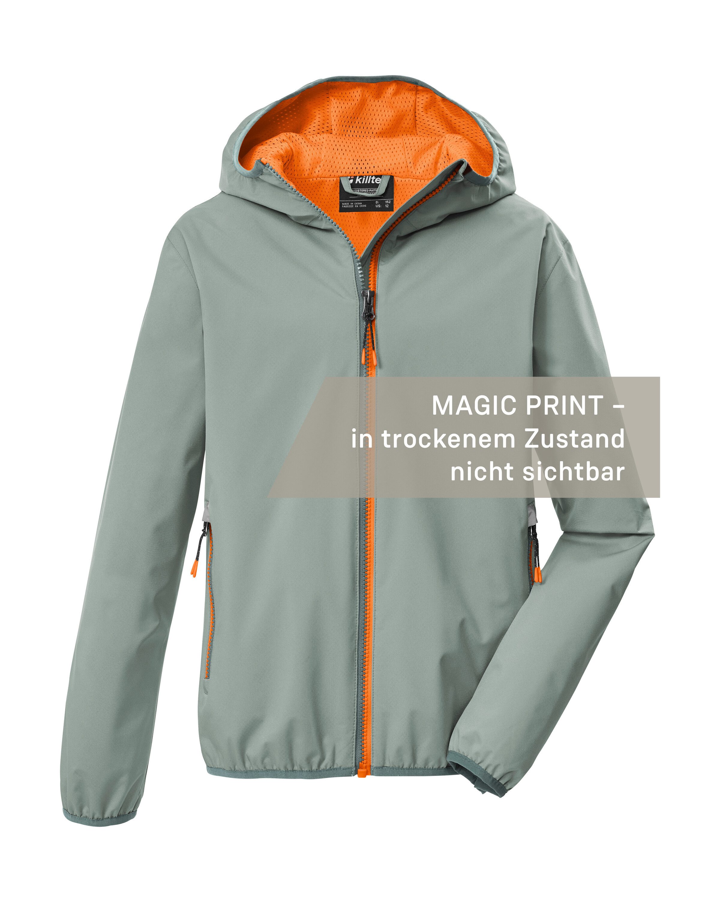 Killtec Funktionsjacke KOS 145 BYS JCKT Kinderjacke mit Magic Print, wasserdicht, Kapuze, Kinnschutz