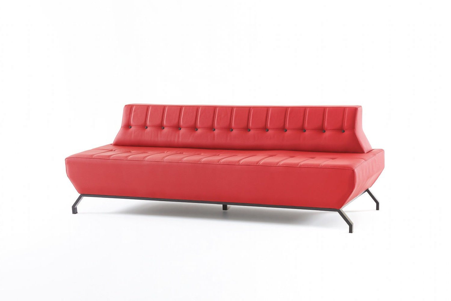 Xlmoebel Chesterfield-Sofa Art Deco 3-Sitzer Sofa Rot mit Knöpfen und elegantem Design, 1 Teile, Made in Europa