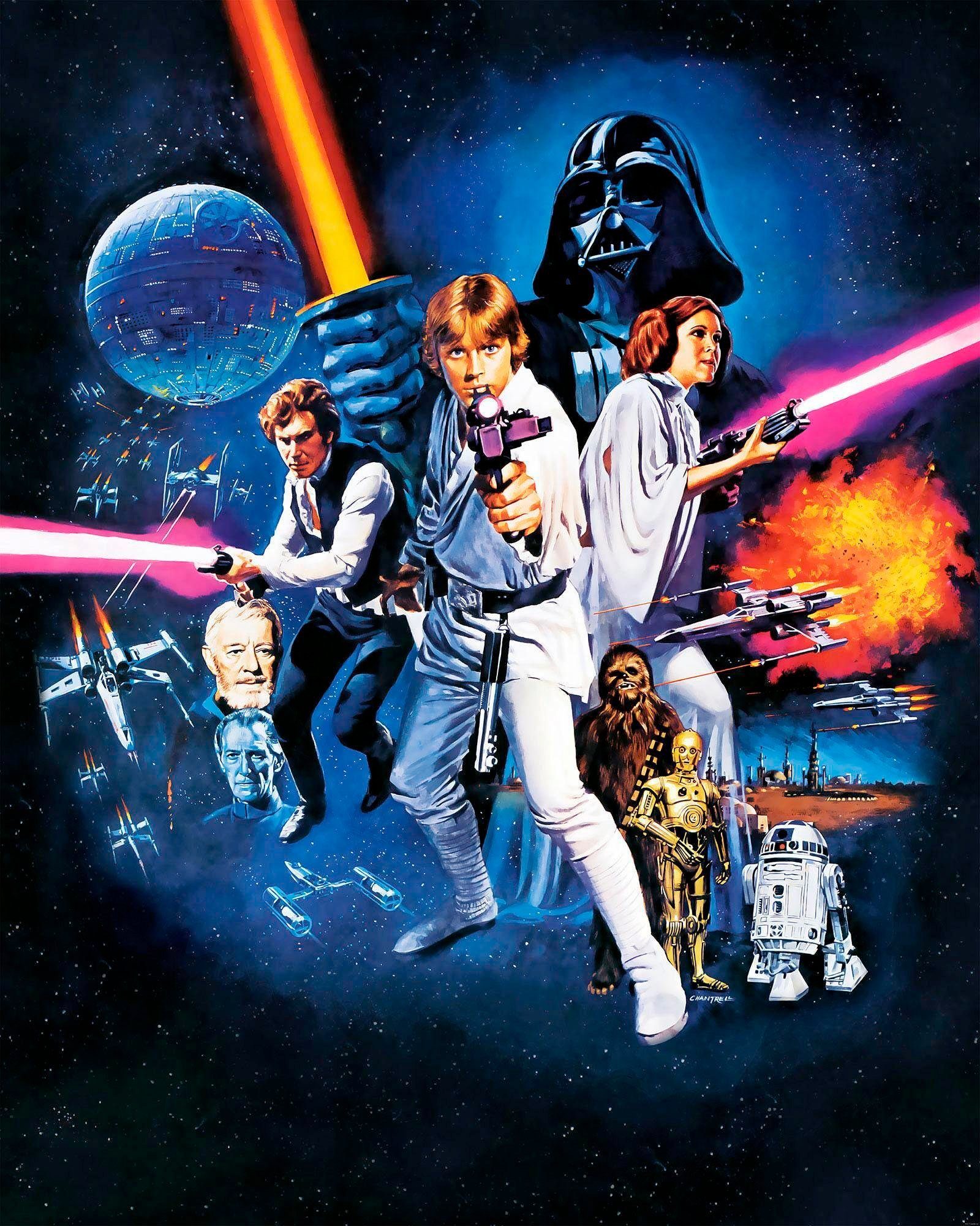 Vliestapete Digitaldruck Vlies - Star Wars Poster Classic 1 - Größe 200 x 250 cm