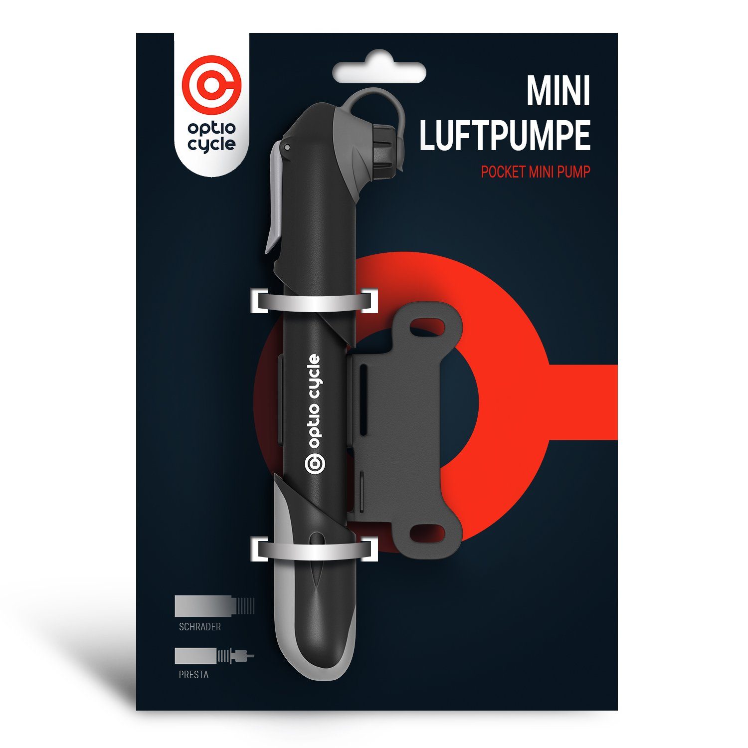 Fahrradpumpe Mini Fahrradpumpe mit Halterung 120 PSI (8,3 Bar) für alle Ventile