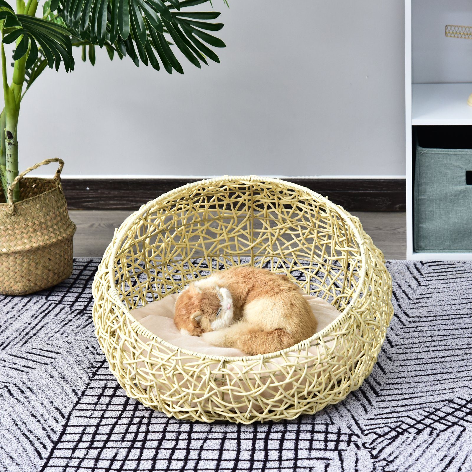 PawHut Tierhöhle Katzenbett mit Kissen