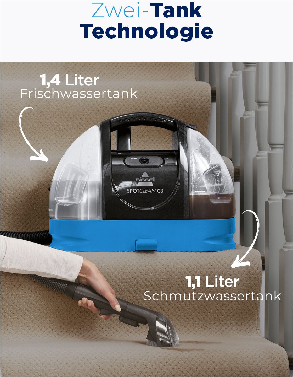 Bissell Wasch-Sauger SpotClean C3 Essential, 340 W, beutellos