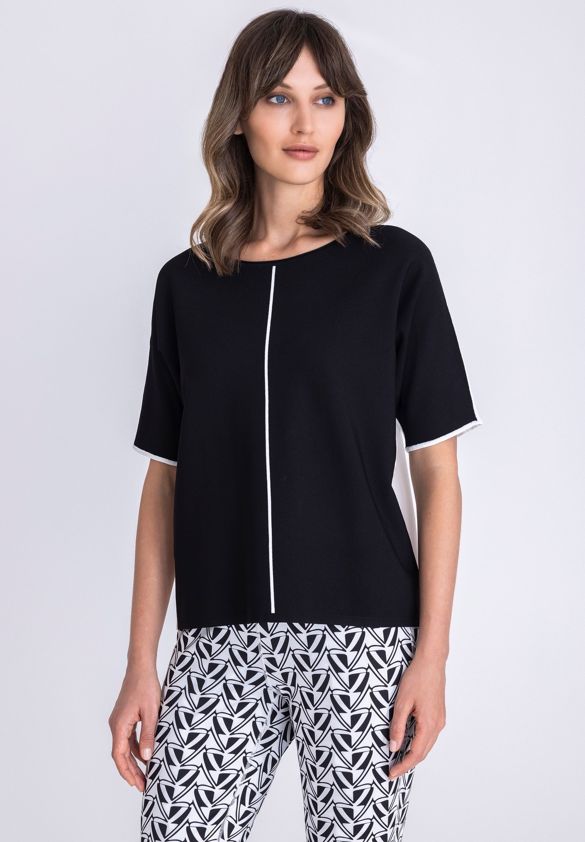 TUZZI Strickpullover mit Kontraststreifen