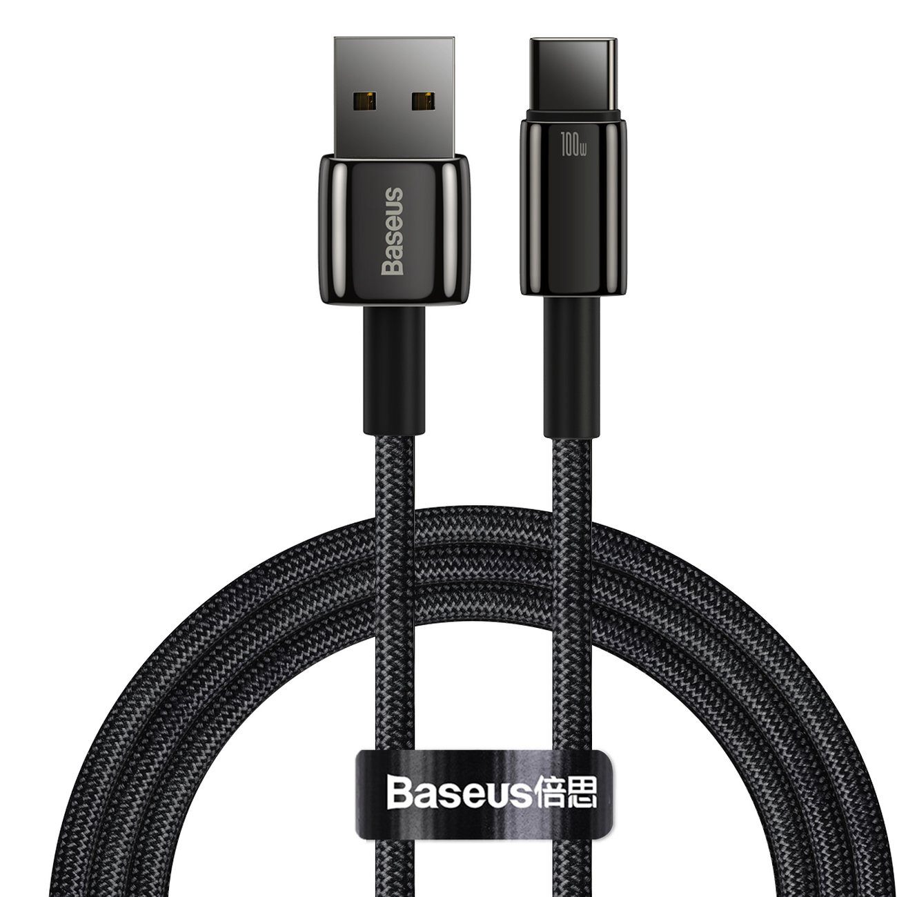 Baseus Tungsten Gold Kabel USB-A - USB-C 480Mb/s 100W 1m schwarz USB-Kabel