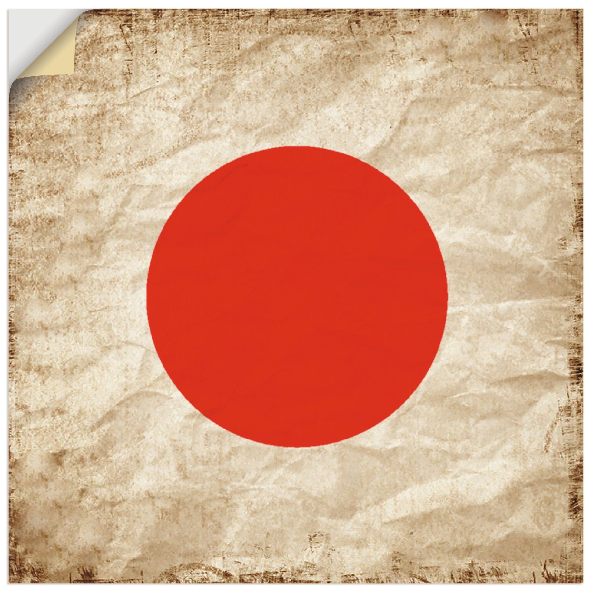 Artland Wandbild Japanische Flagge Japan Symbol, Zeichen (1 St), als Alubild, Leinwandbild, Wandaufkleber oder Poster in versch. Größen