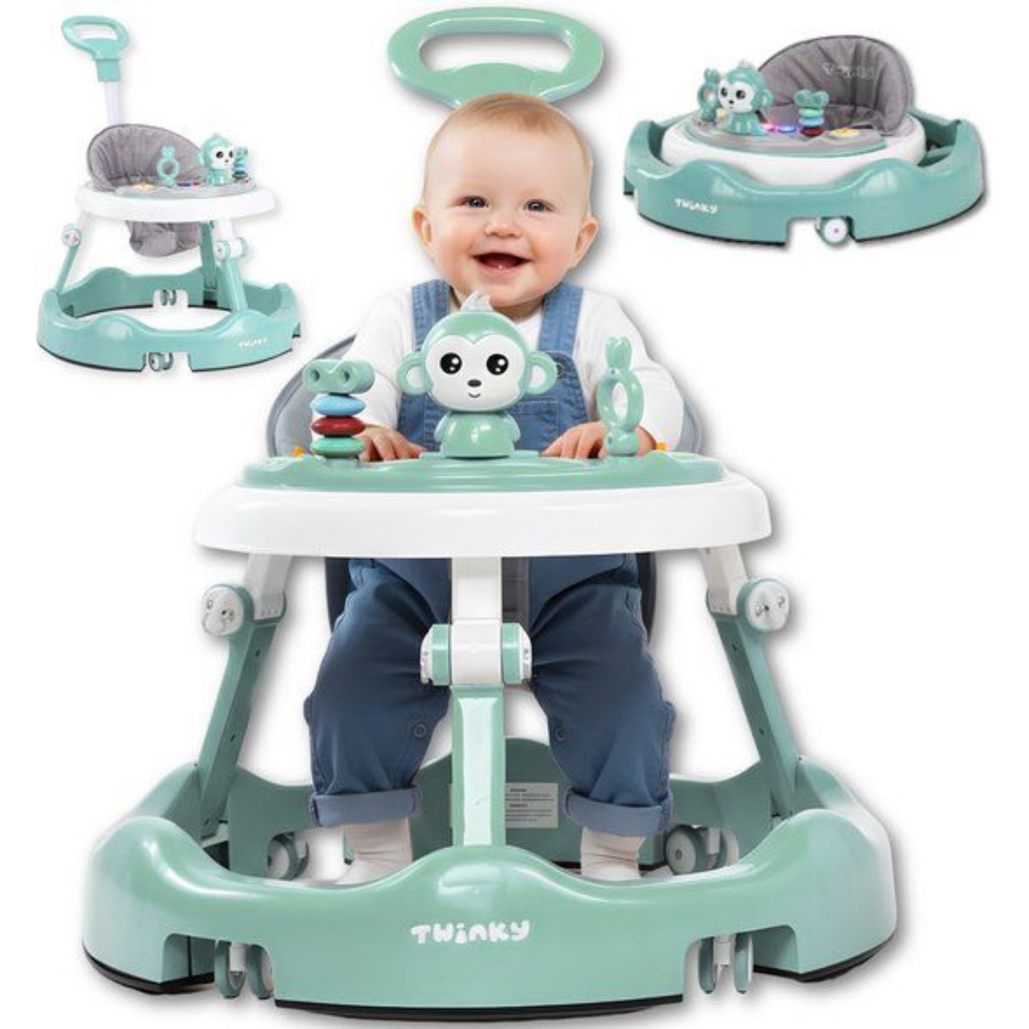 TWINKY Babywalker Höhenverstellbarer 4 in 1 Lauflernhilfe Lauflernwagen, (Bedienungsanleitung für Babywalker)