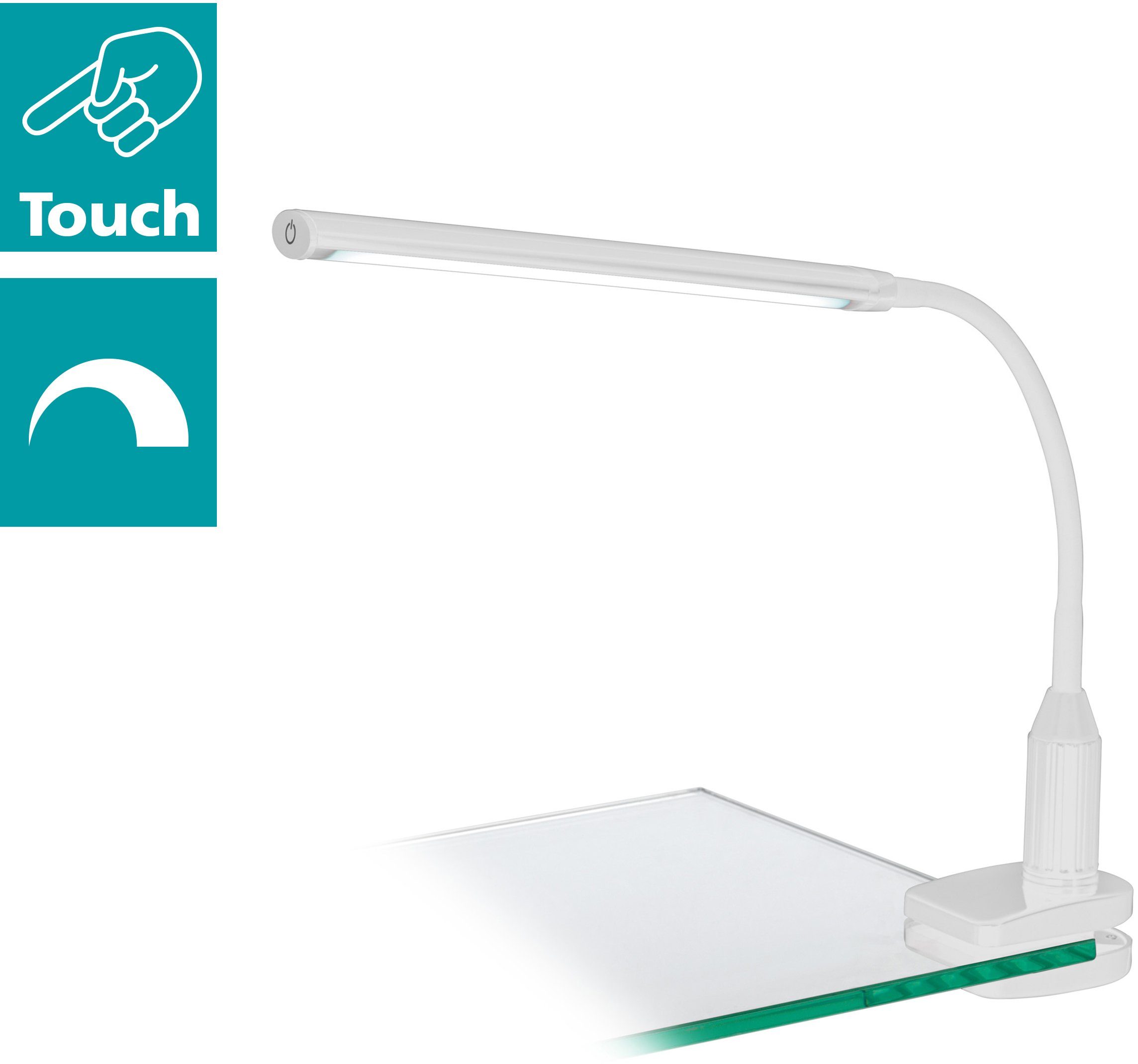 EGLO Klemmleuchte LAROA Tischlampe, Touchsensor, 4-step günstig online kaufen