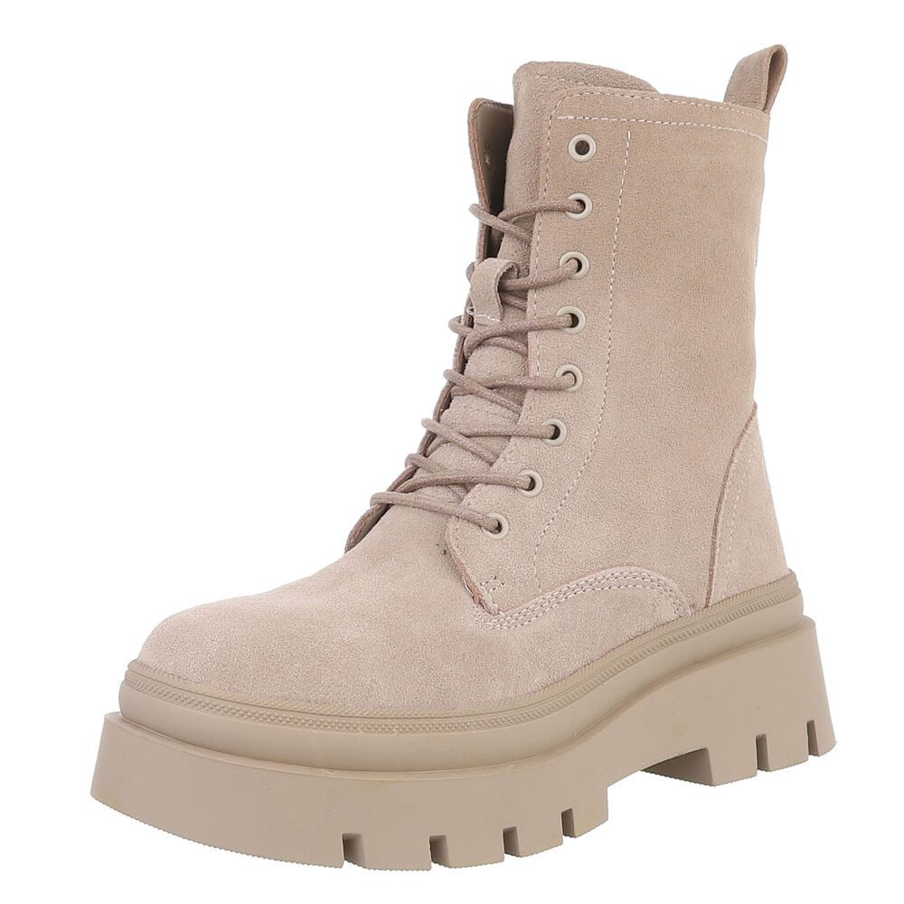 Ital-Design Damen Freizeitschnürschuhe aus echtem Wildleder Schnürstiefelet günstig online kaufen