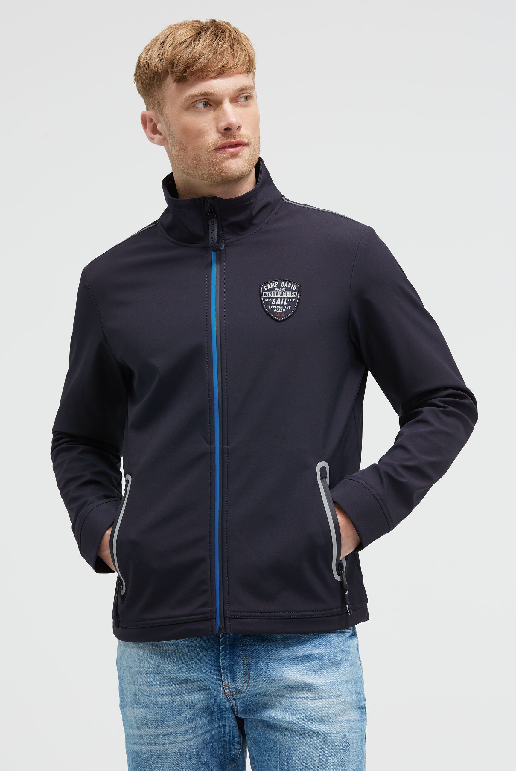 CAMP DAVID Softshelljacke mit verstellbarem Gummizug im Saum