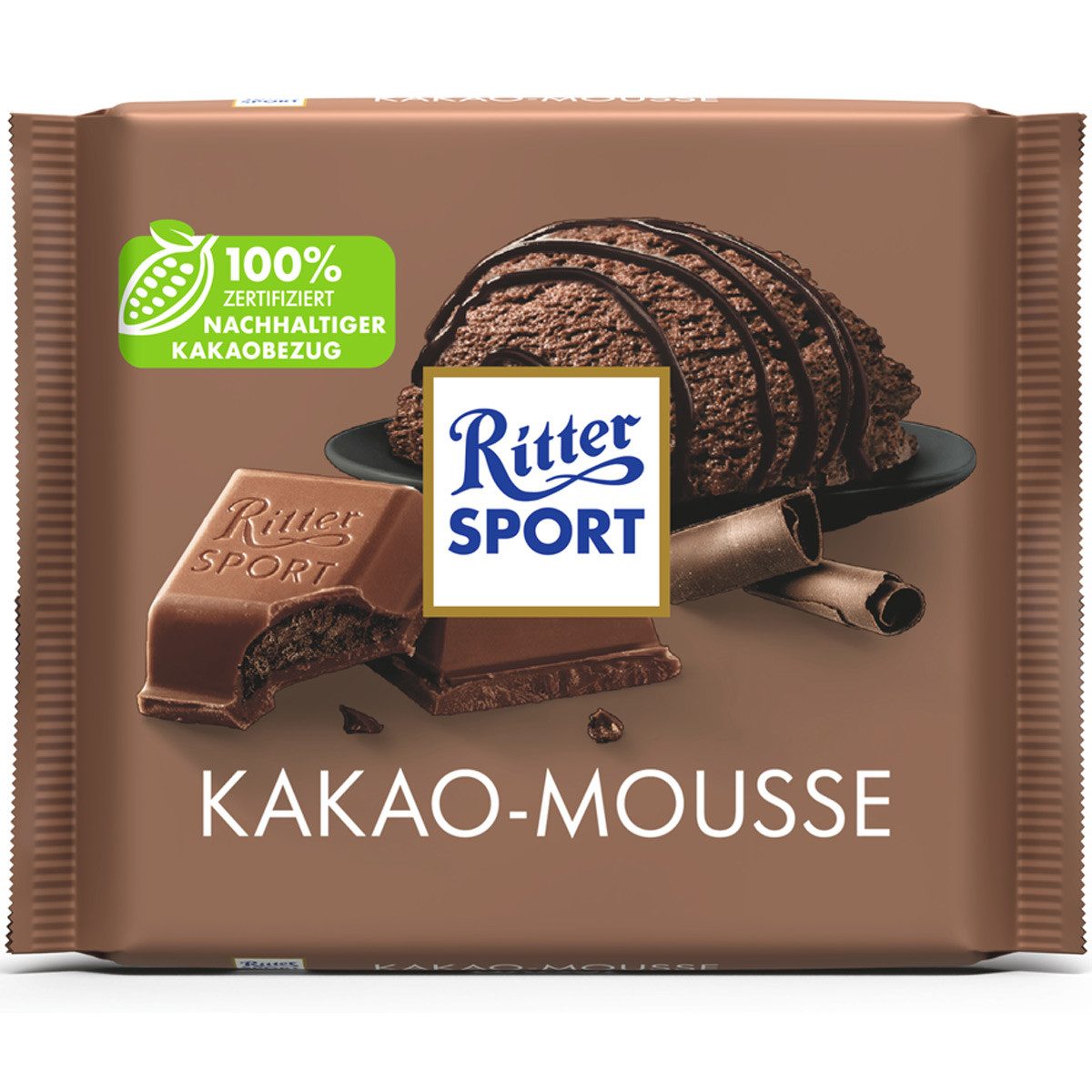Ritter SPORT Schokolade, Ritter Sport Kakao Mousse mit Kakaocreme und Alpenmilchschokolade 100g