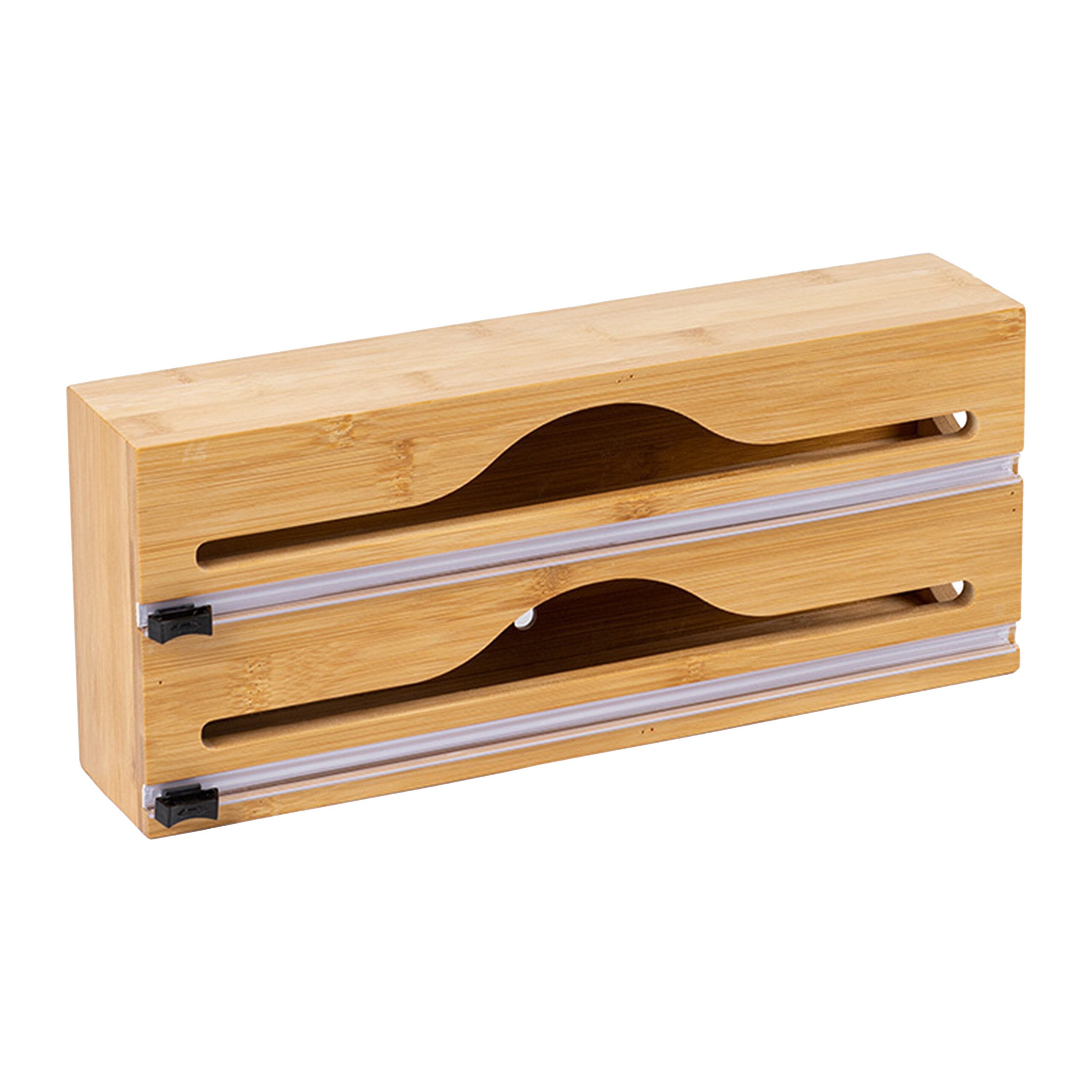 relaxdays Folienspender aus Bambus, (1-St), 2