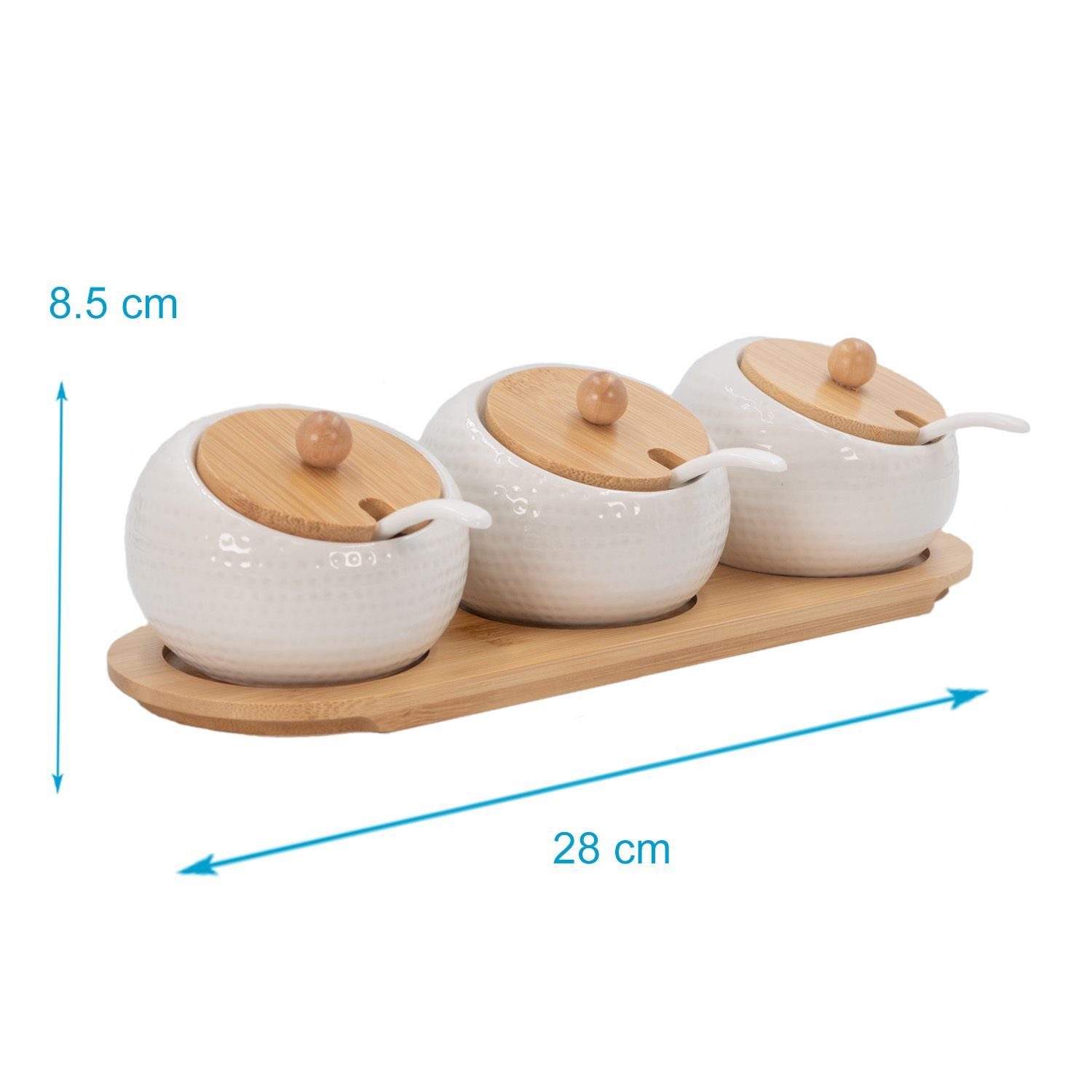 Intirilife Gewürzboard, 10-tlg., 3er Set Gewürzdosen Zuckerdose Porzellanmi günstig online kaufen