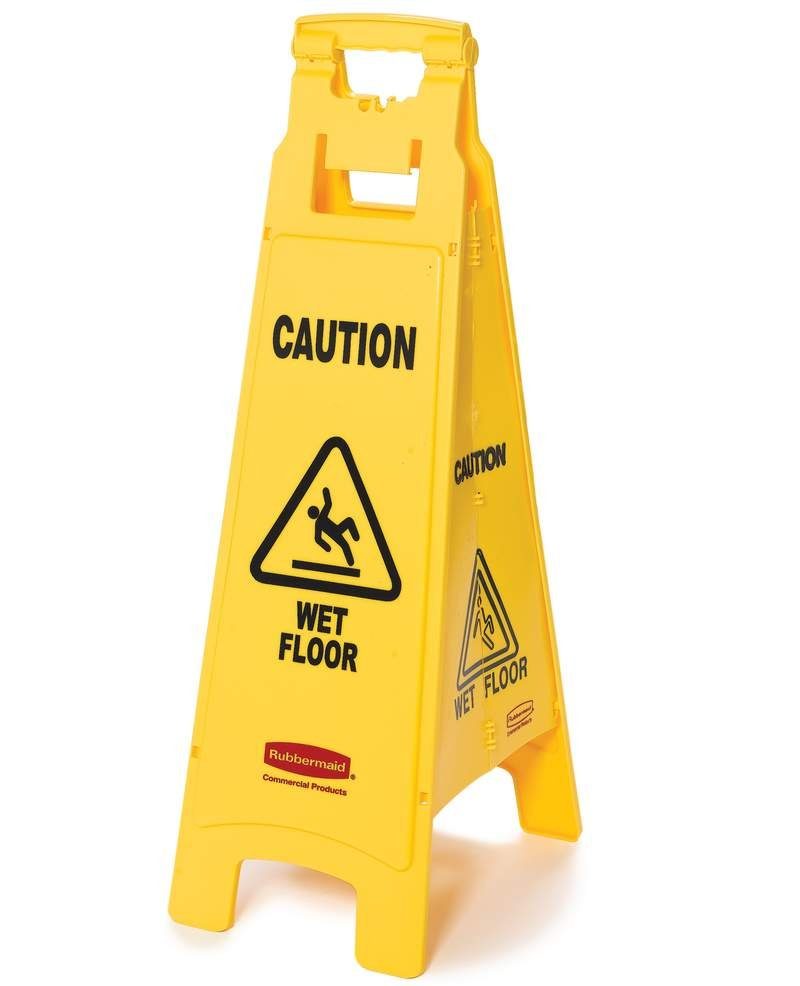 Warnschild Rubbermaid „Achtung Rutschgefahr“-Warnschild, 97 cm, 4-seitig, gelb